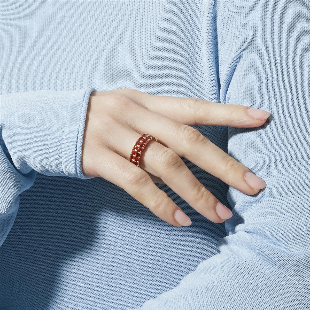 Ruby Zircon Ring with 18k Yellow Gold Finish - Tomi