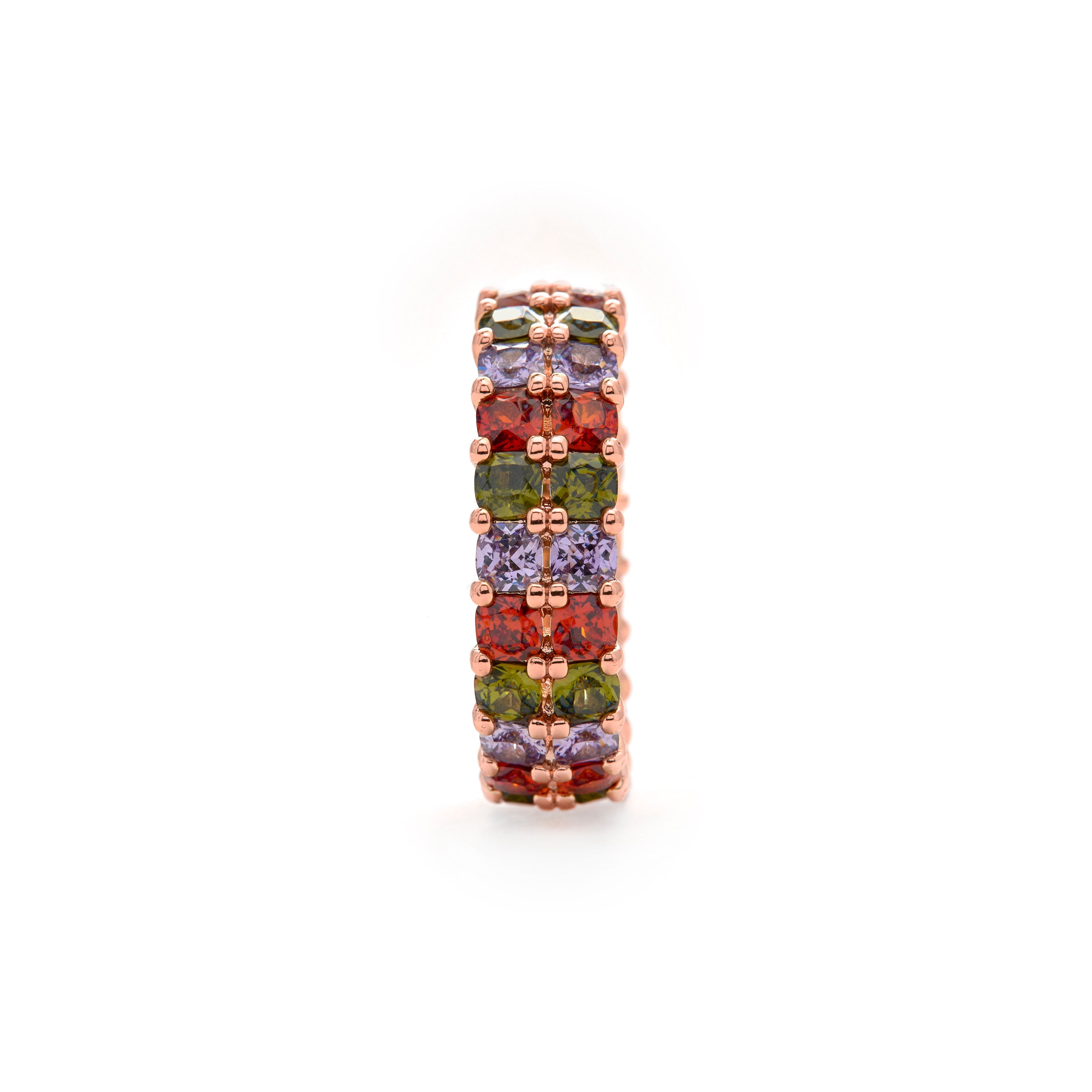 18k Yellow Gold-Plated Multicolor Zircon Ring - Tomi