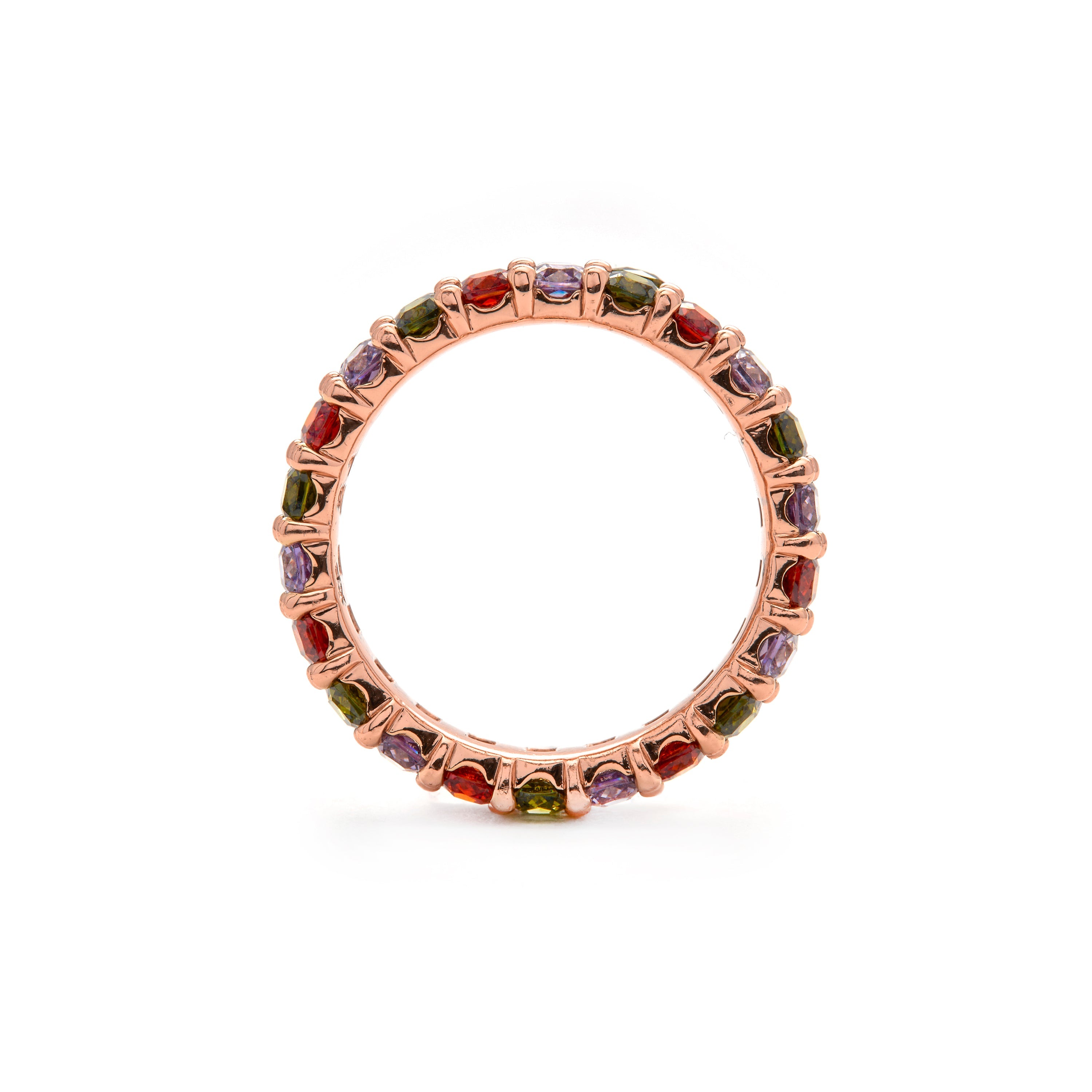 18k Yellow Gold-Plated Multicolor Zircon Ring - Tomi