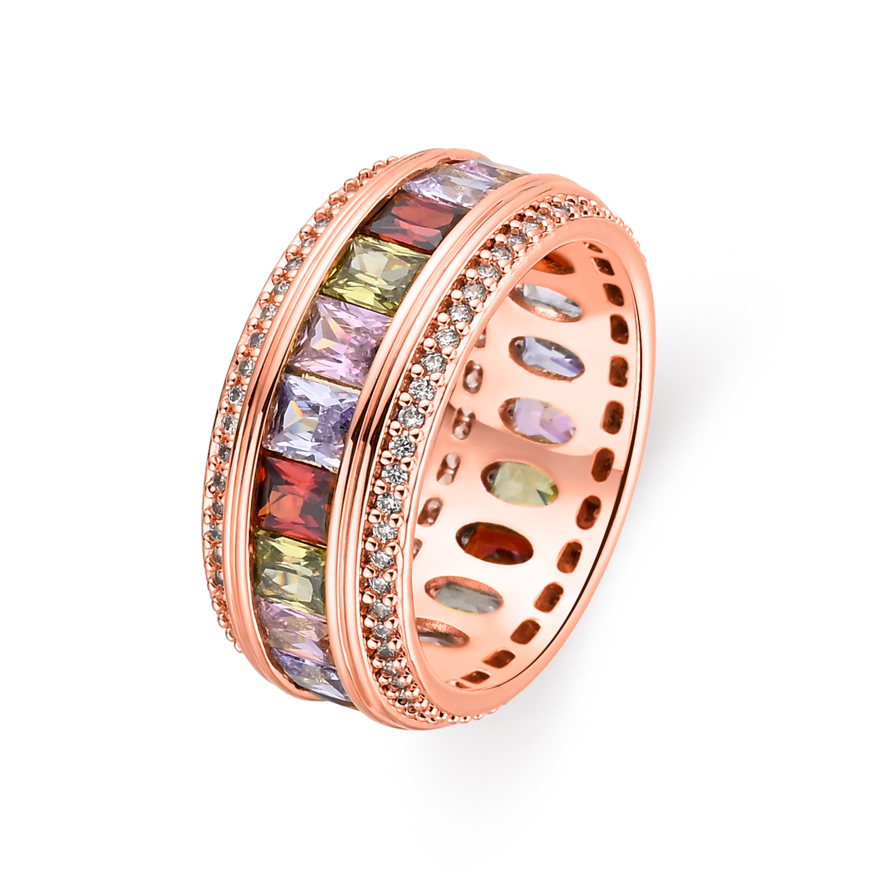 18k yellow gold plated Multicolor Zircon Ring - Maia