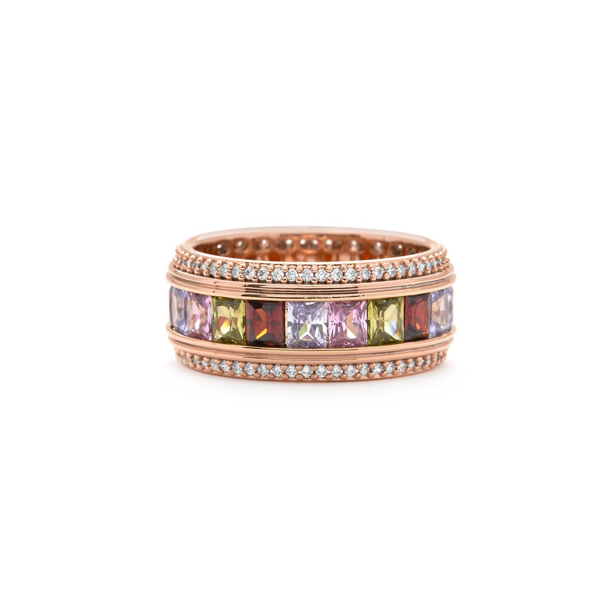 18k yellow gold plated Multicolor Zircon Ring - Maia