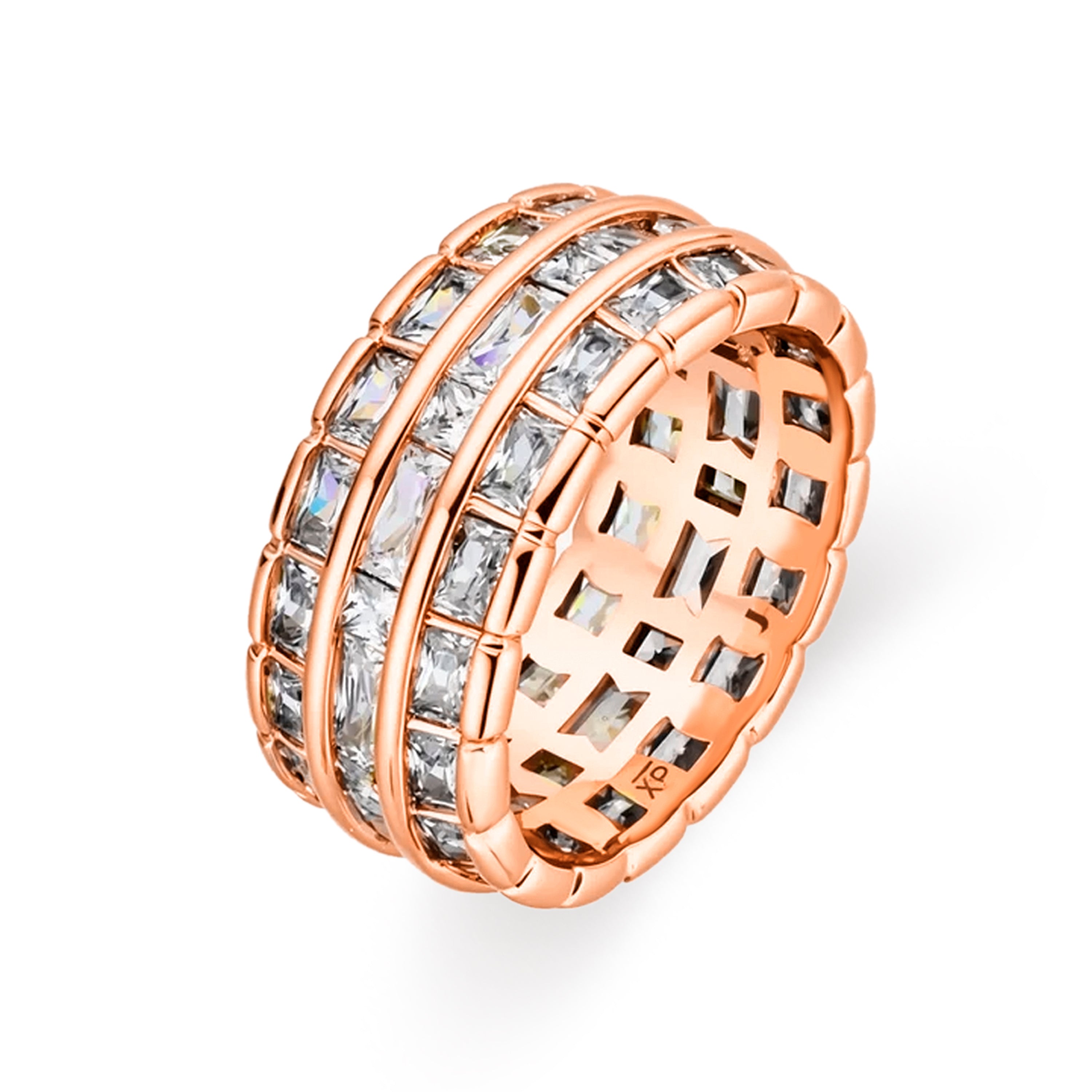 18k yellow gold-plated Brilliant Zircon Ring - Hudio