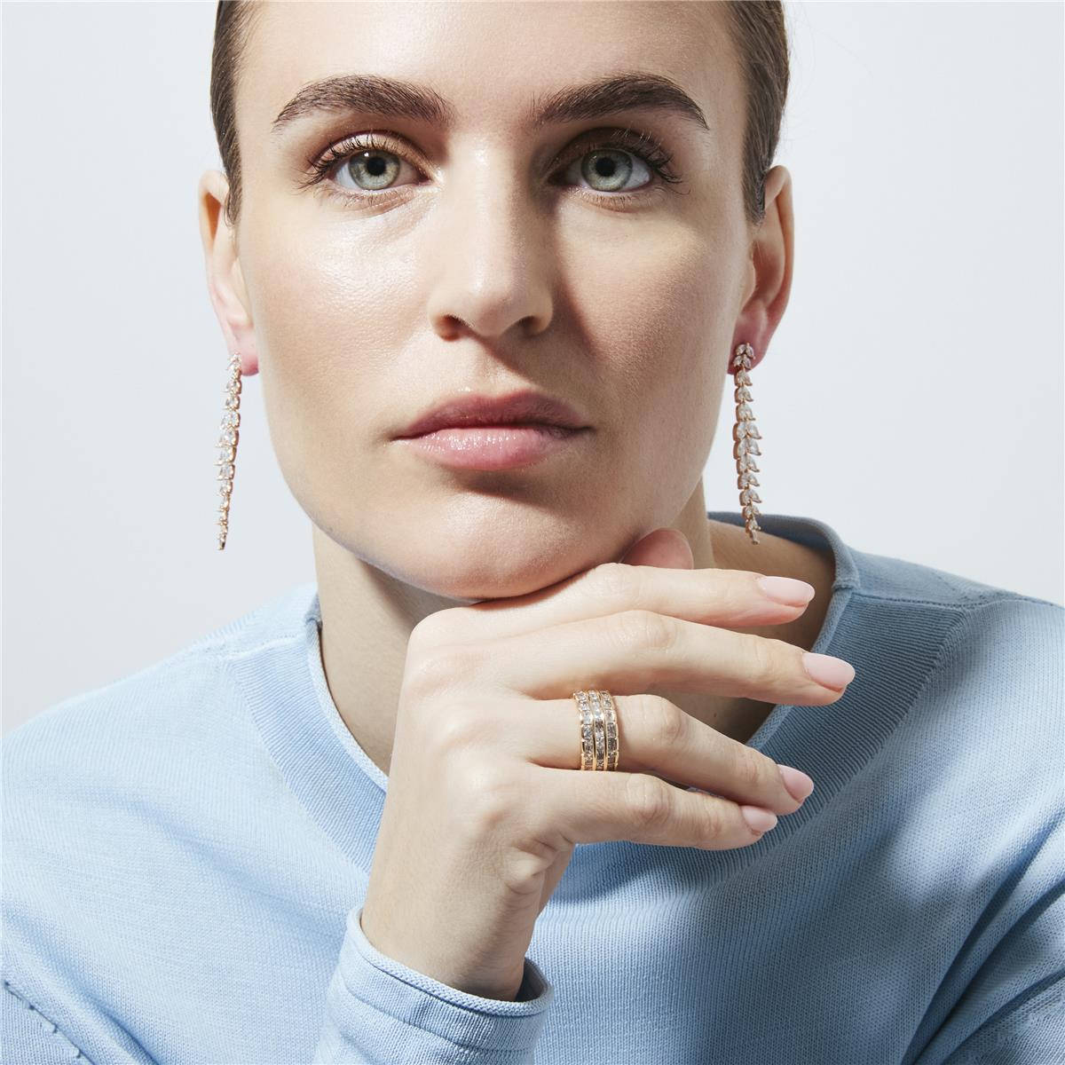 18k yellow gold-plated Brilliant Zircon Ring - Hudio