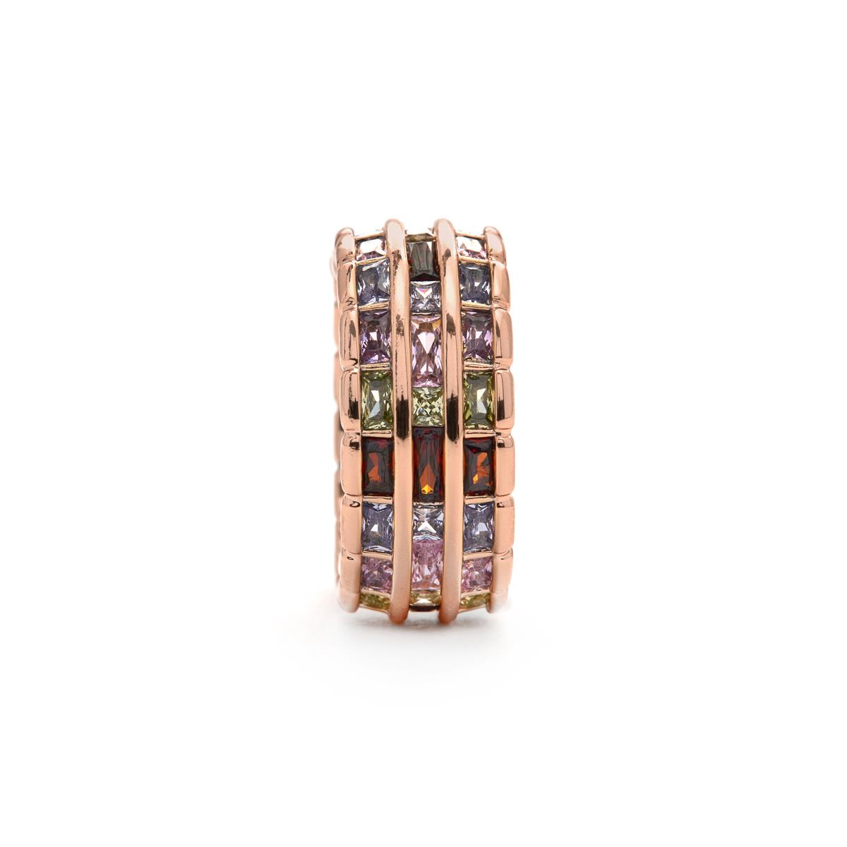 18k Yellow Gold Finish Multicolor Zircon Ring - Hudio