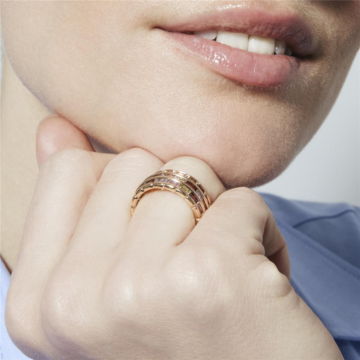 18k Yellow Gold Finish Multicolor Zircon Ring - Hudio