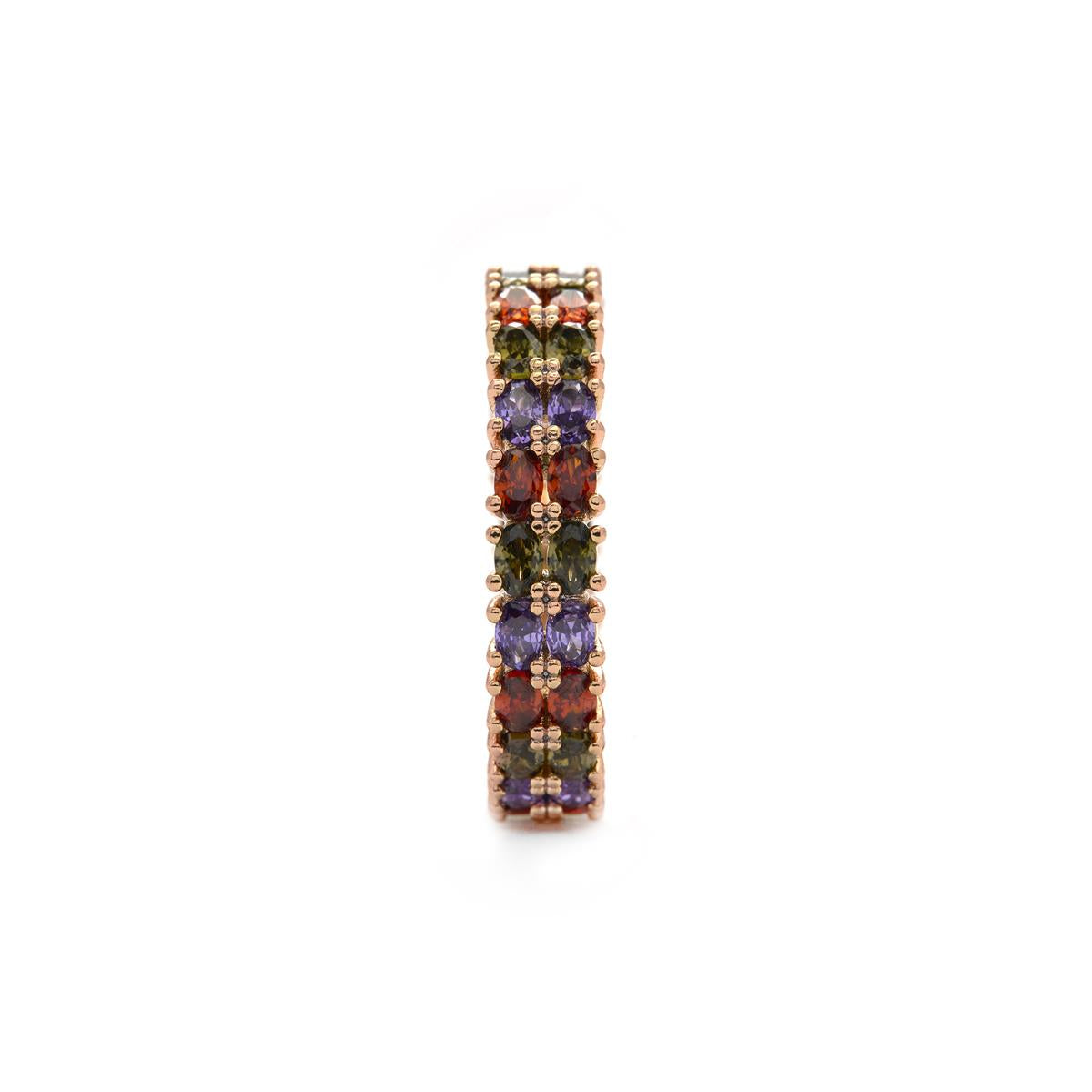 18k Yellow Gold-Plated Multicolor Zircon Ring - Nanabe