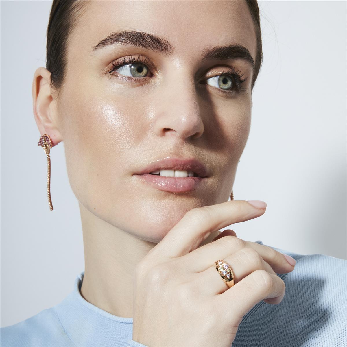 18k Yellow Gold Plated Brilliant Zircon Ring - Banuo
