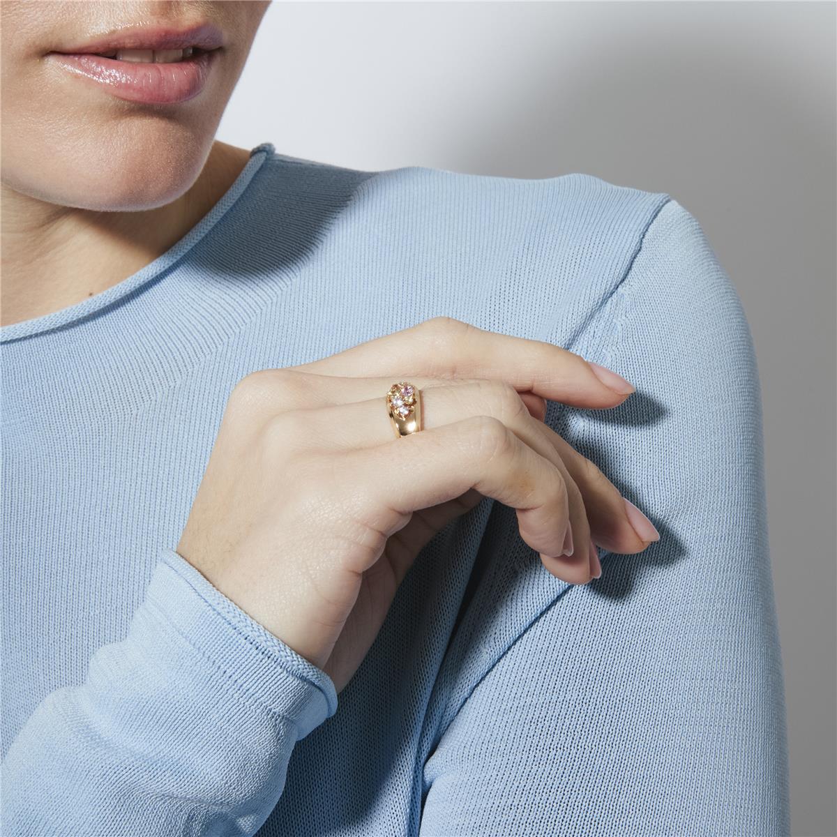 18k Yellow Gold Plated Brilliant Zircon Ring - Banuo