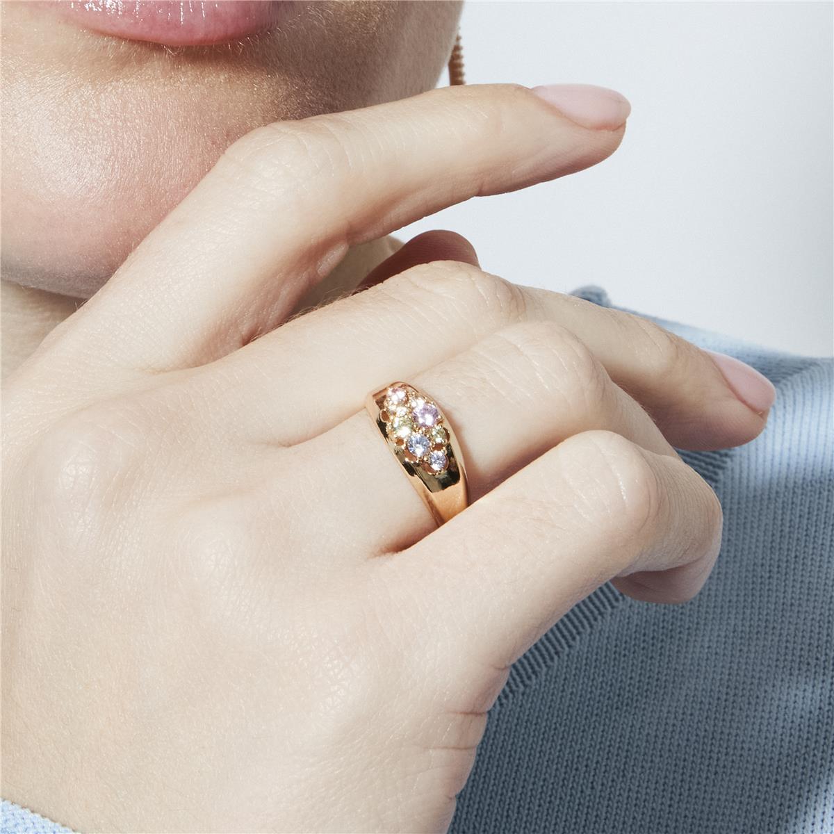 18k Yellow Gold Plated Brilliant Zircon Ring - Banuo