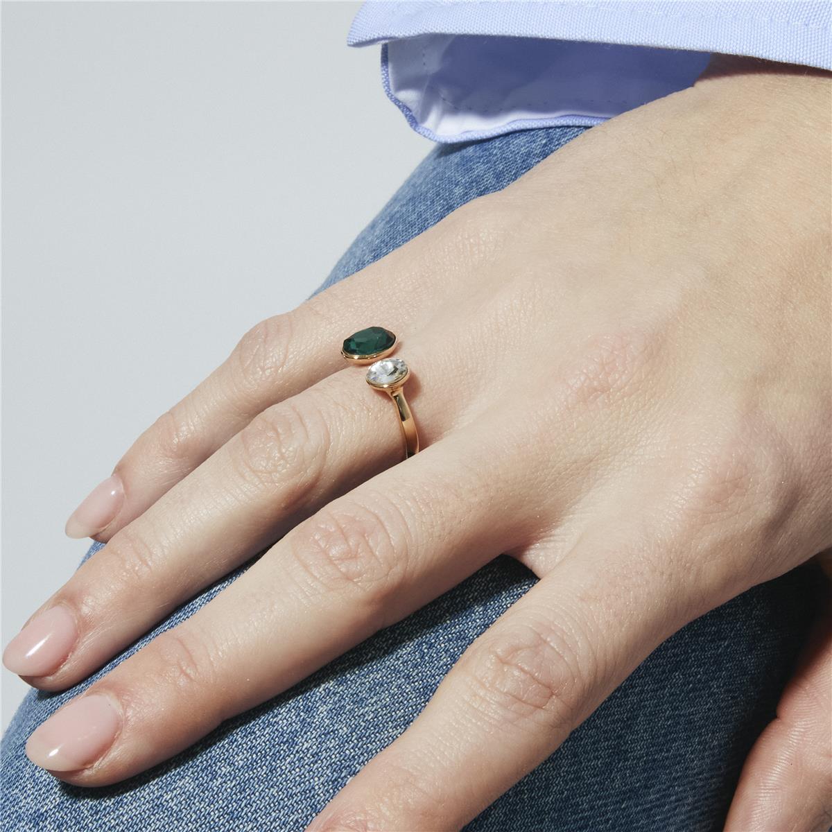 18k Yellow Gold Finish Emerald Zircon Ring - Rirath