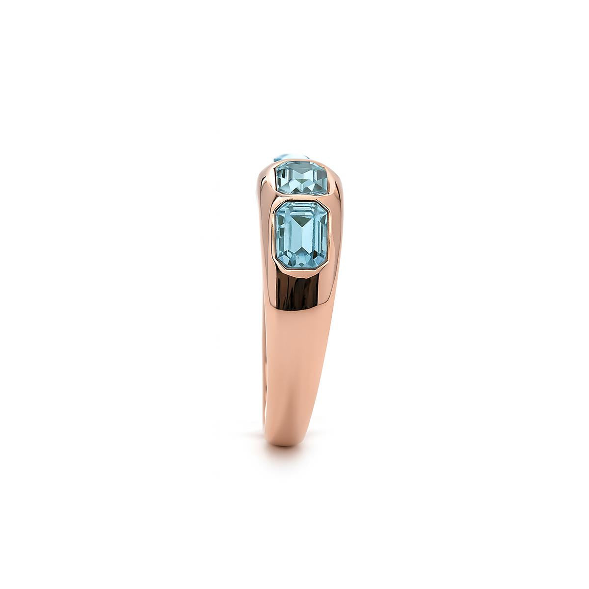18k Yellow Gold Finish Aquamarine Cubic Zirconia Ring - Eldine
