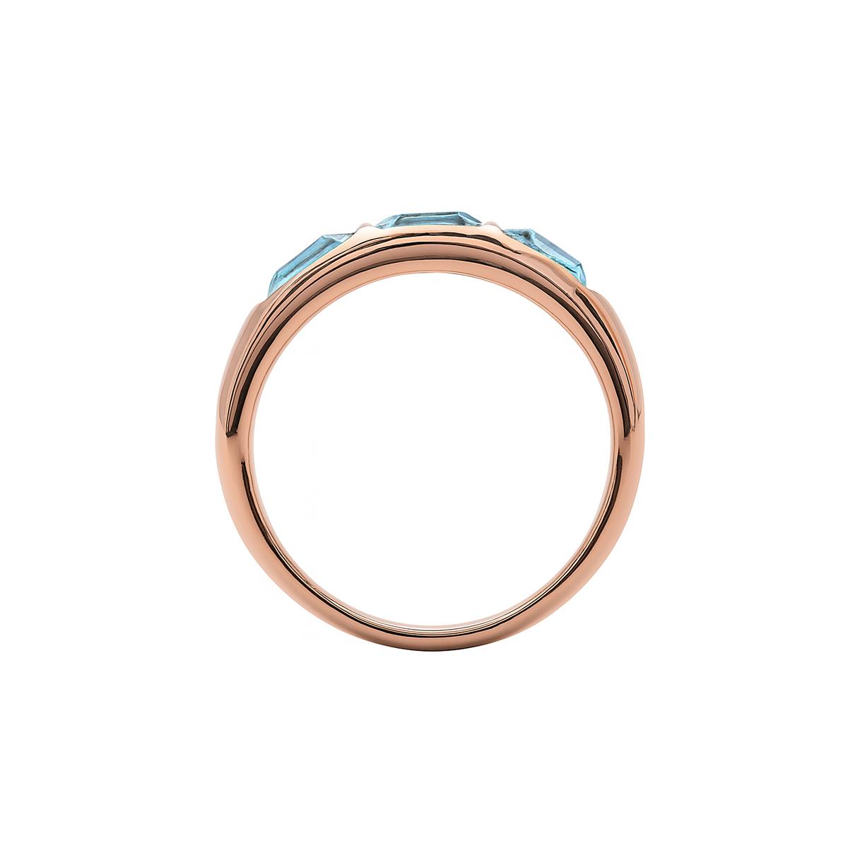 18k Yellow Gold Finish Aquamarine Cubic Zirconia Ring - Eldine