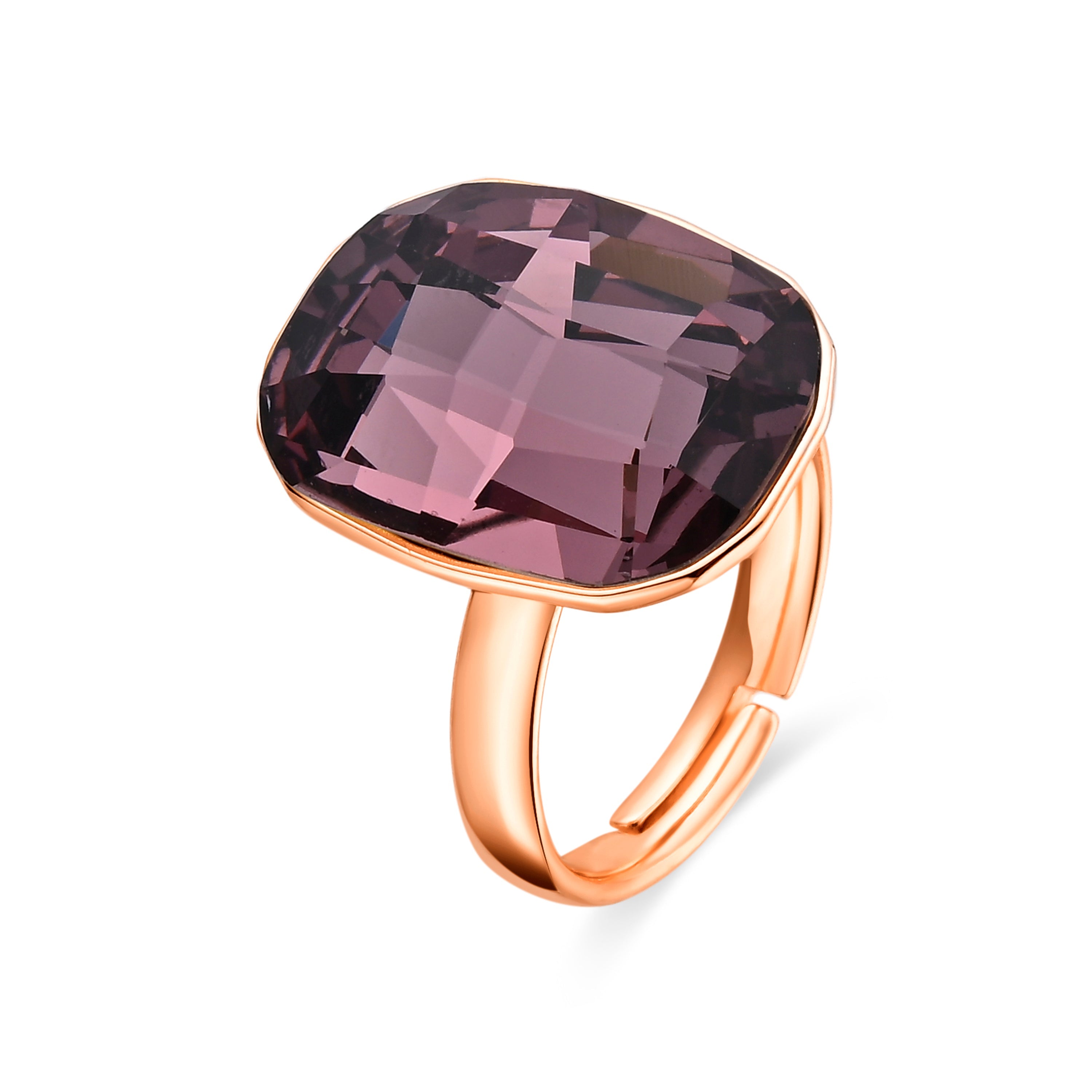 18k Yellow Gold Finish Amethyst Zircon Ring - Rakco