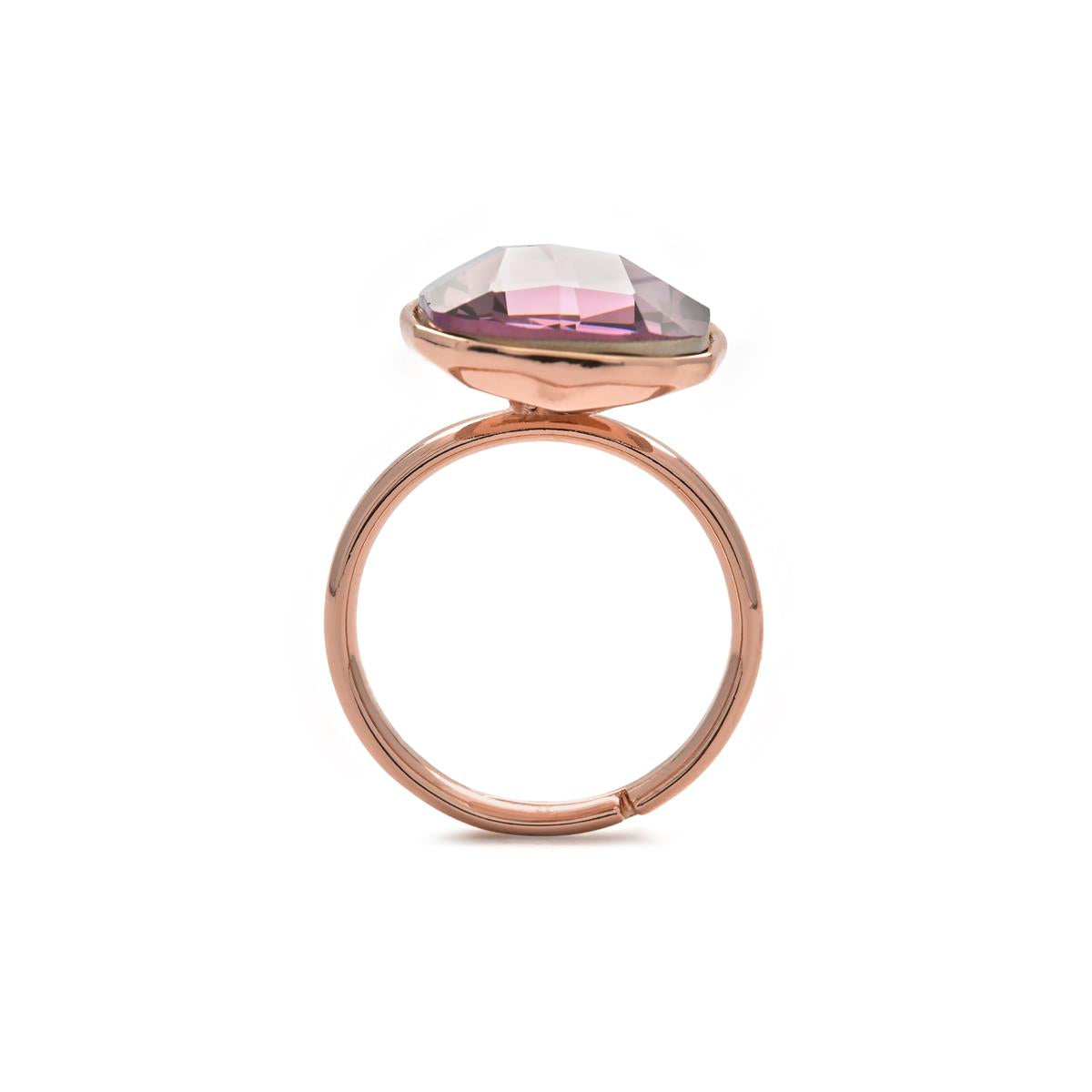 18k Yellow Gold Finish Amethyst Zircon Ring - Rakco