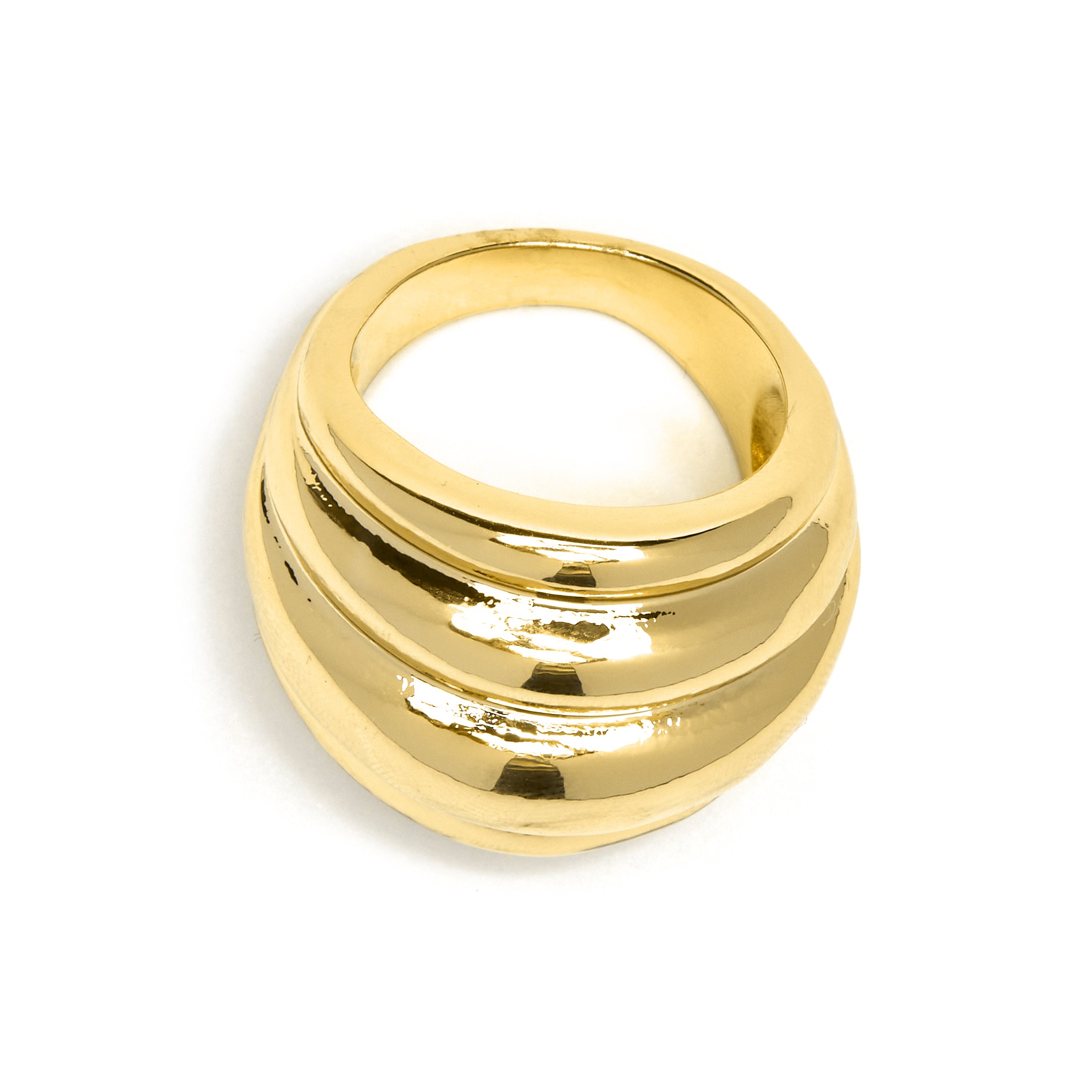 18K yellow gold finished ring - Abalt