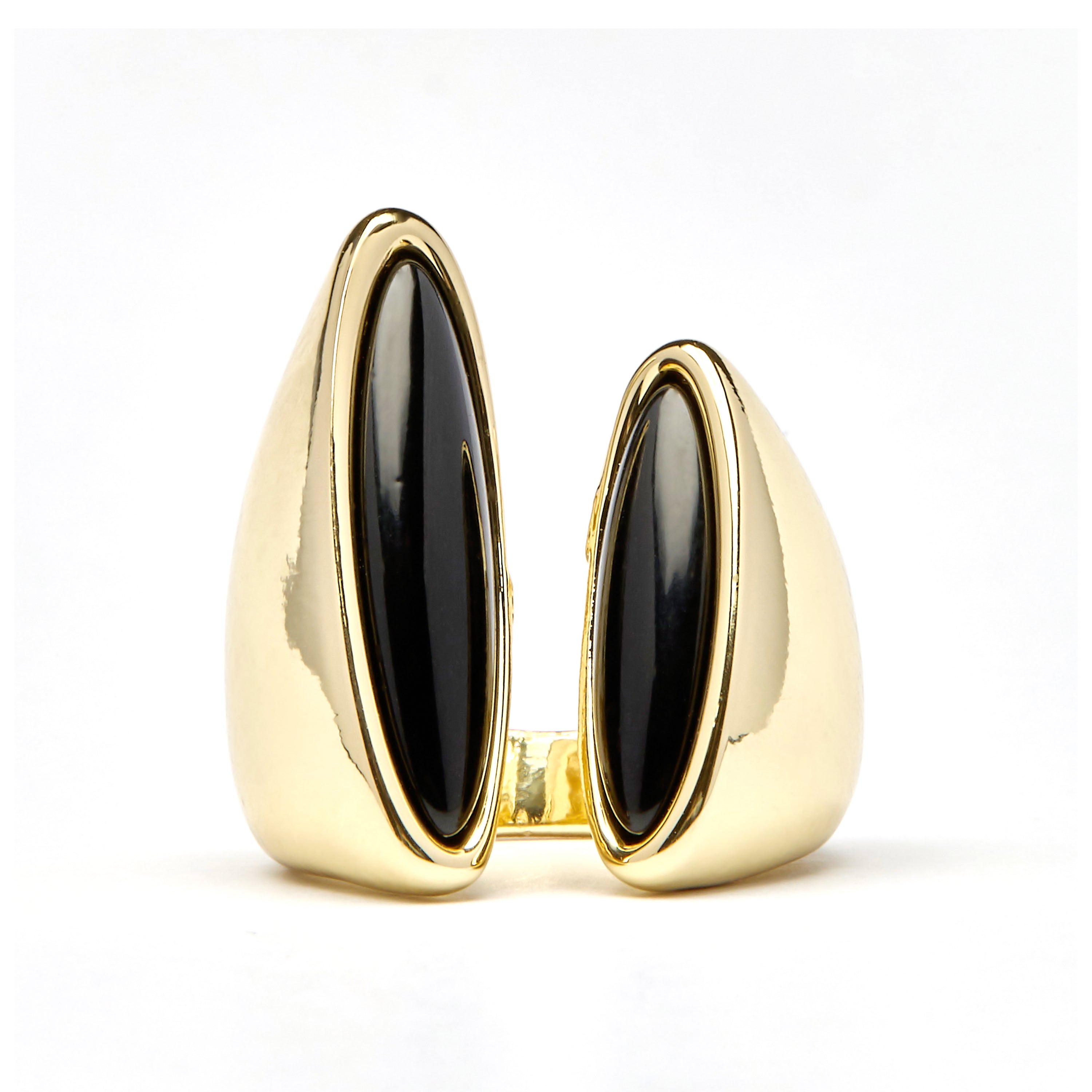 Black Resin Ring with 18k Gold Finish - Modwi