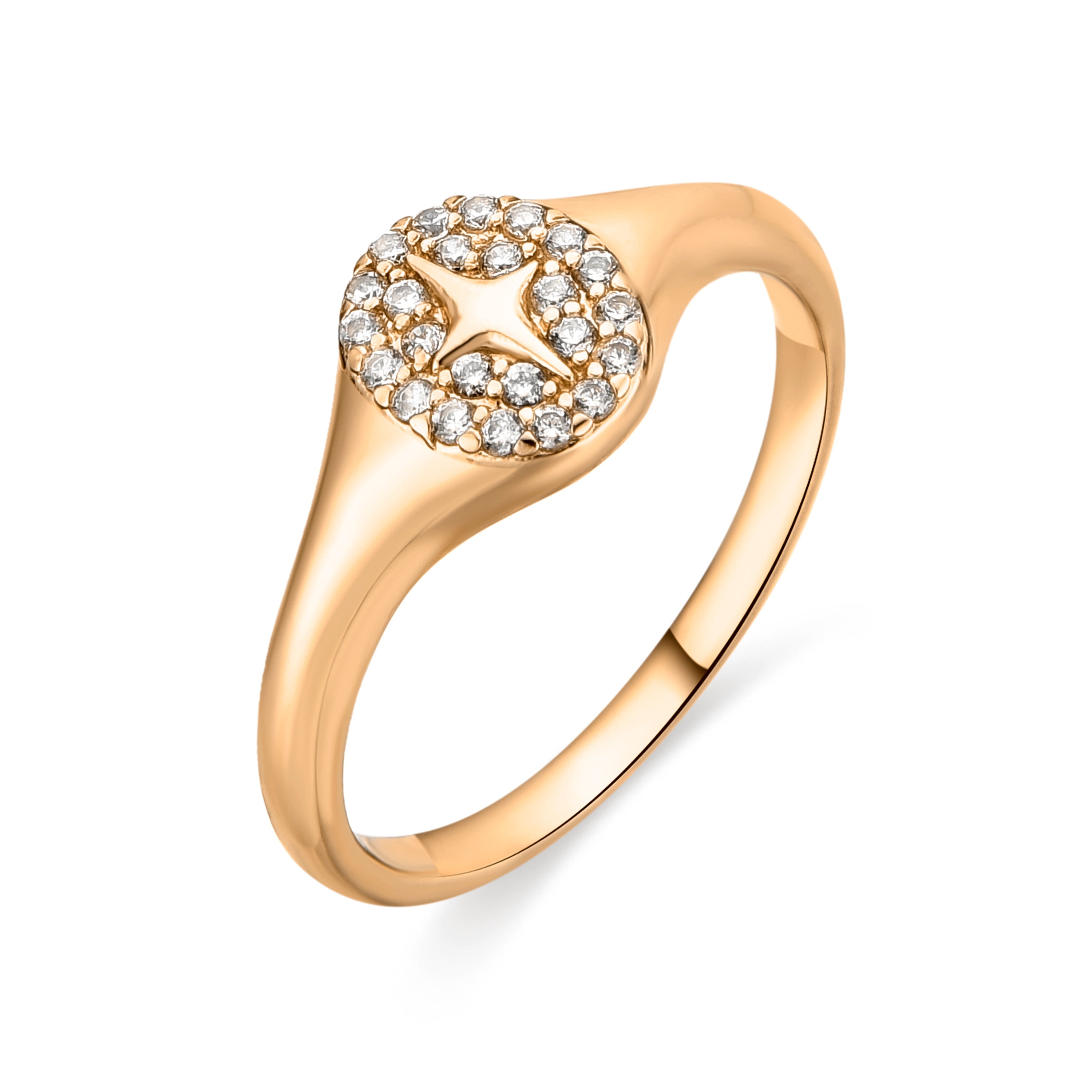 18k yellow gold finish ring with brilliant zirconia - Ilith