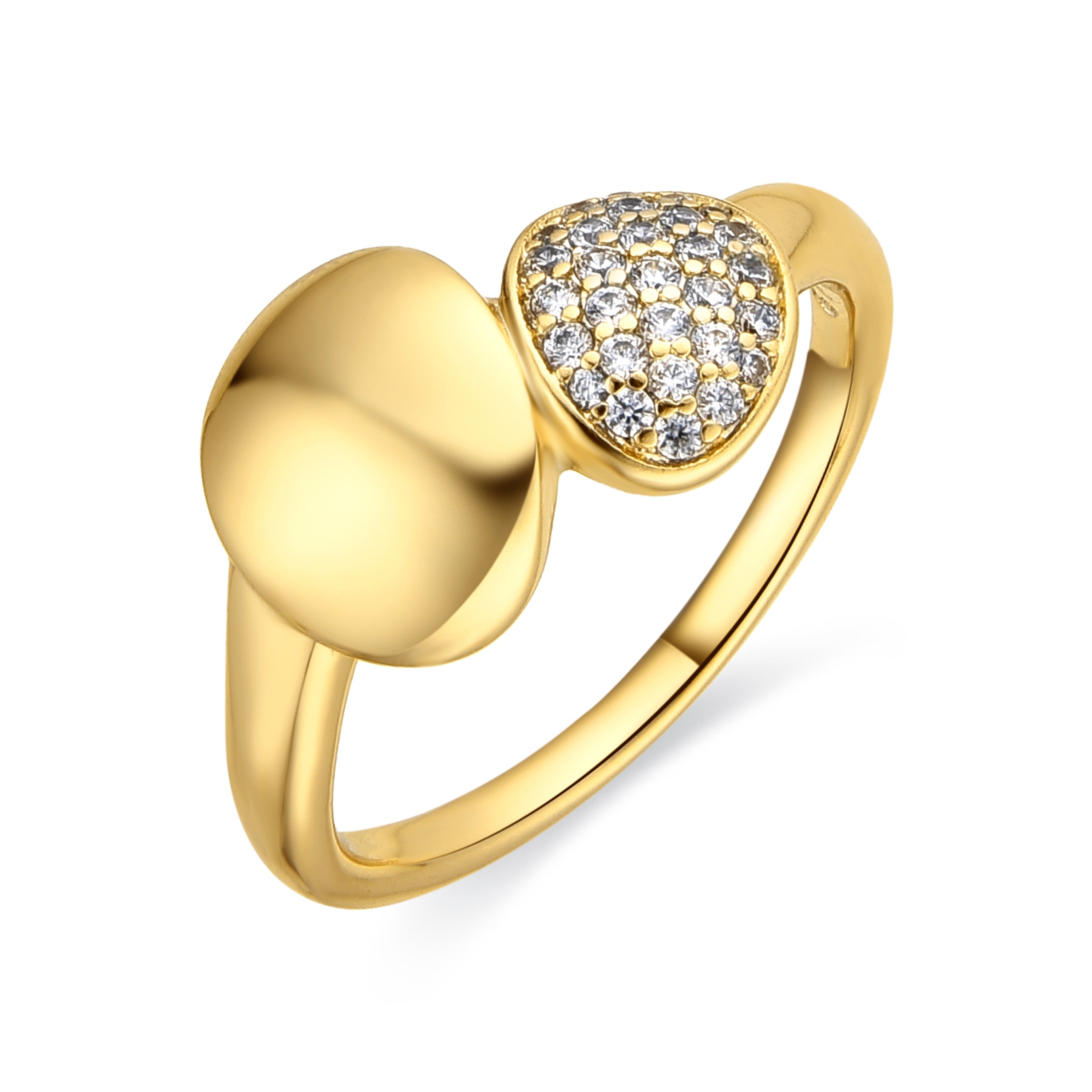 Anel banhado a ouro 18k e zircônia cúbica - Ridoom