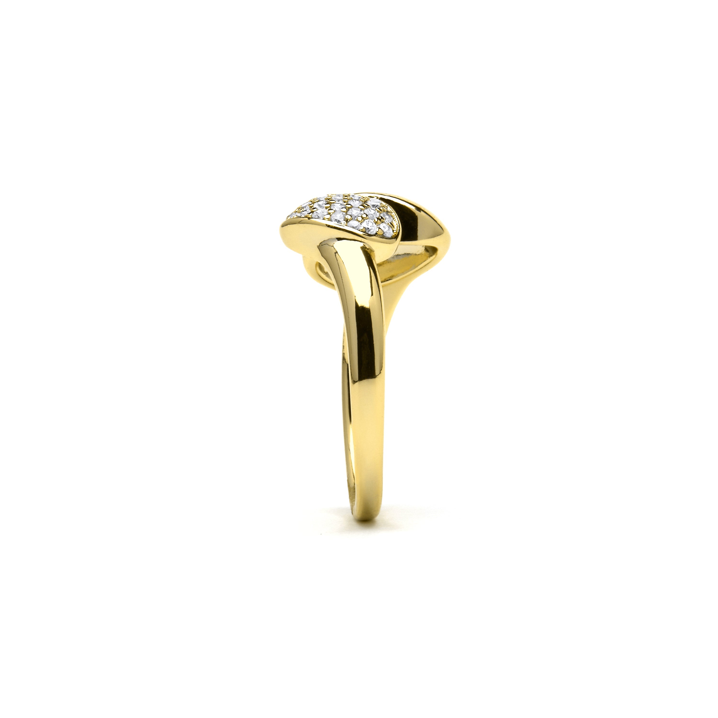 Anel banhado a ouro 18k e zircônia cúbica - Ridoom