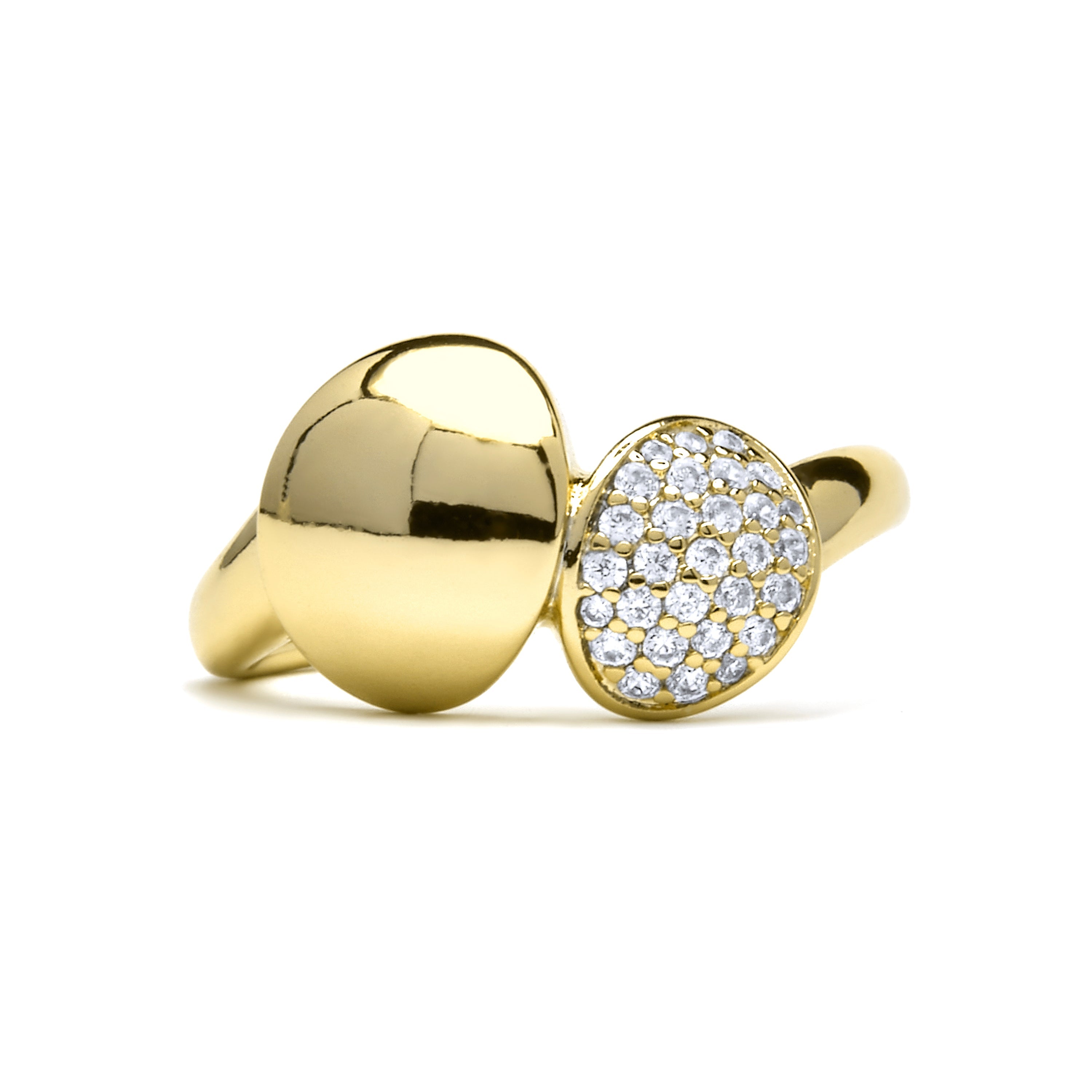 Anel banhado a ouro 18k e zircônia cúbica - Ridoom