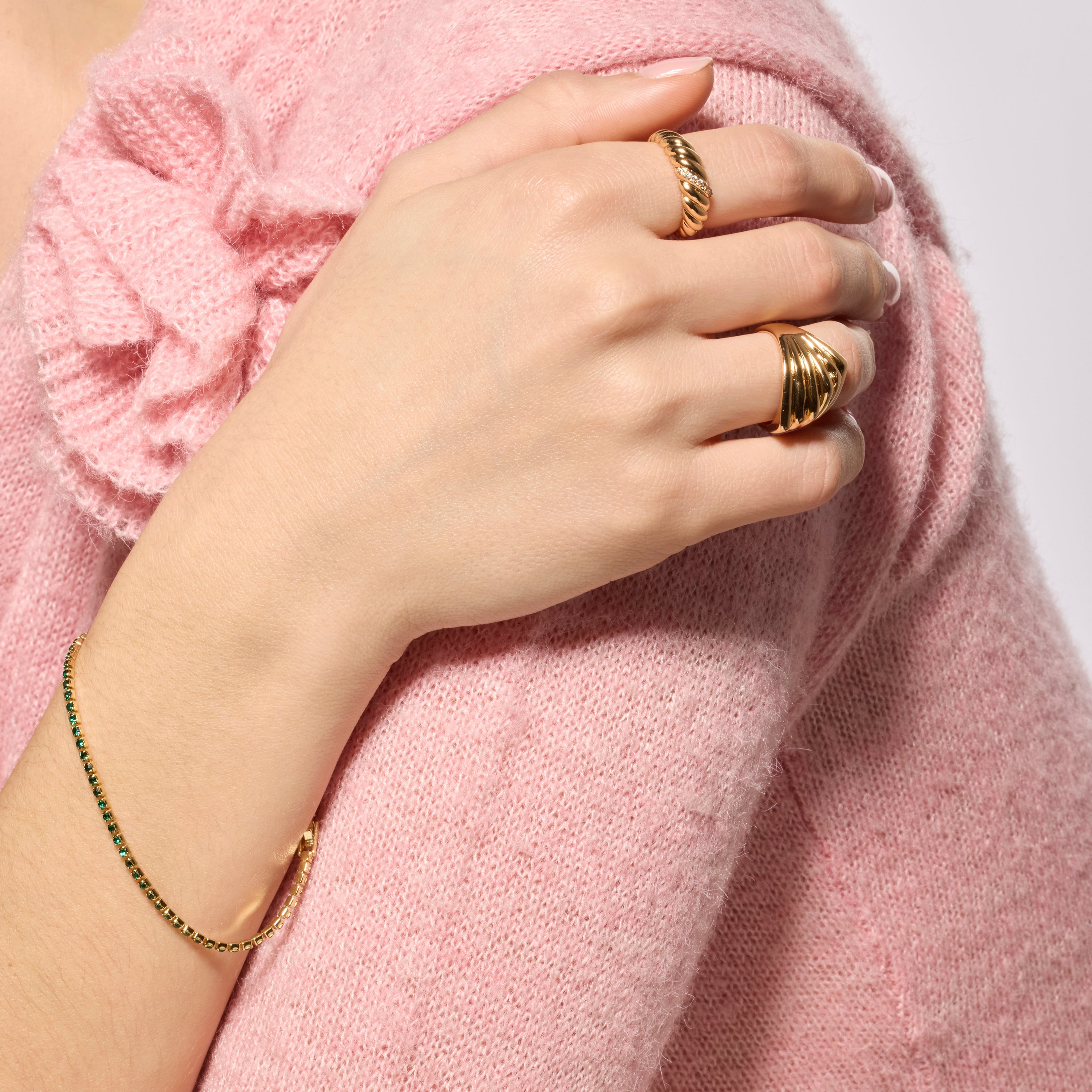 18k yellow gold finish ring with brilliant zirconia - Bododo