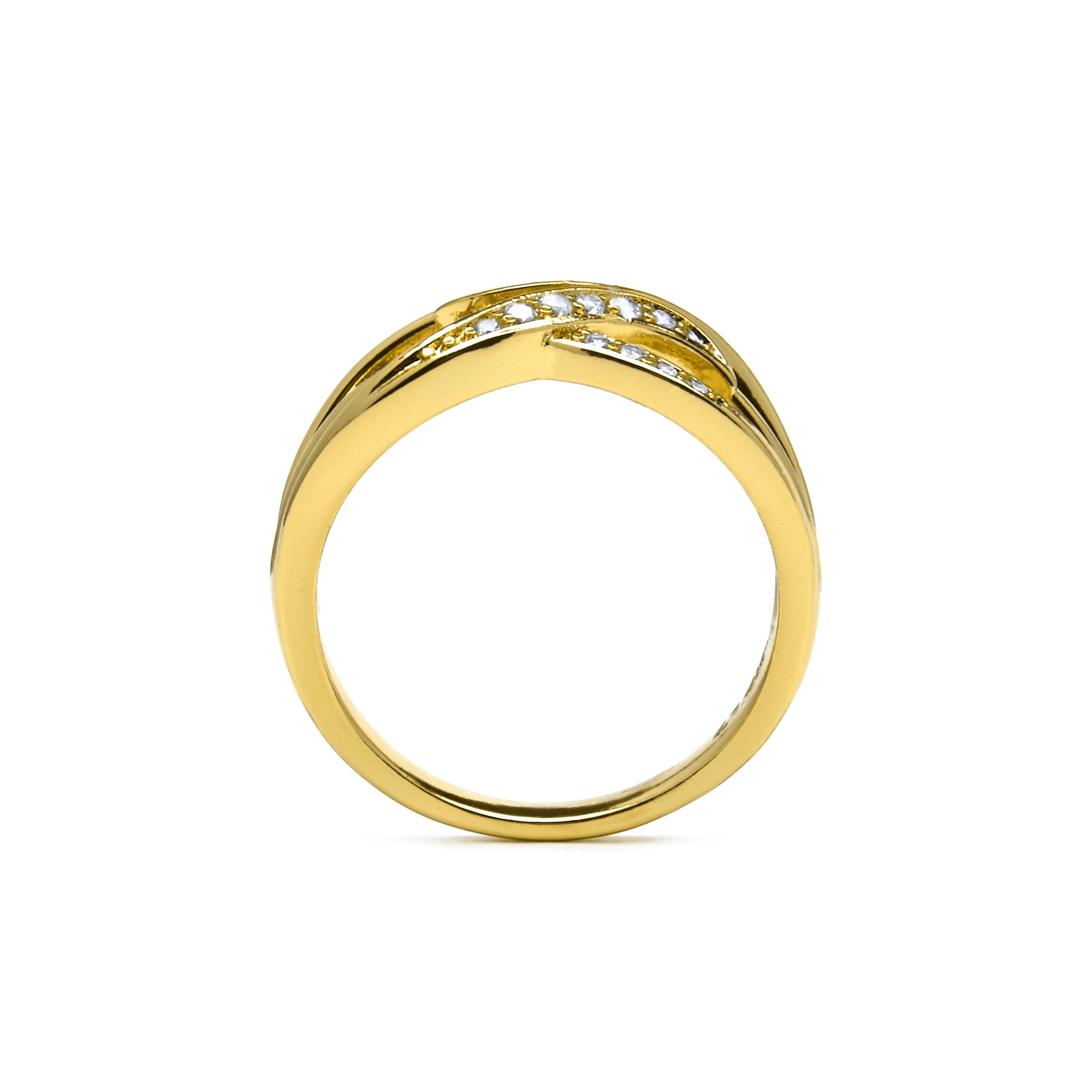 Anillo acabado oro amarillo de 18k y Circonita Brillante - Shilio
