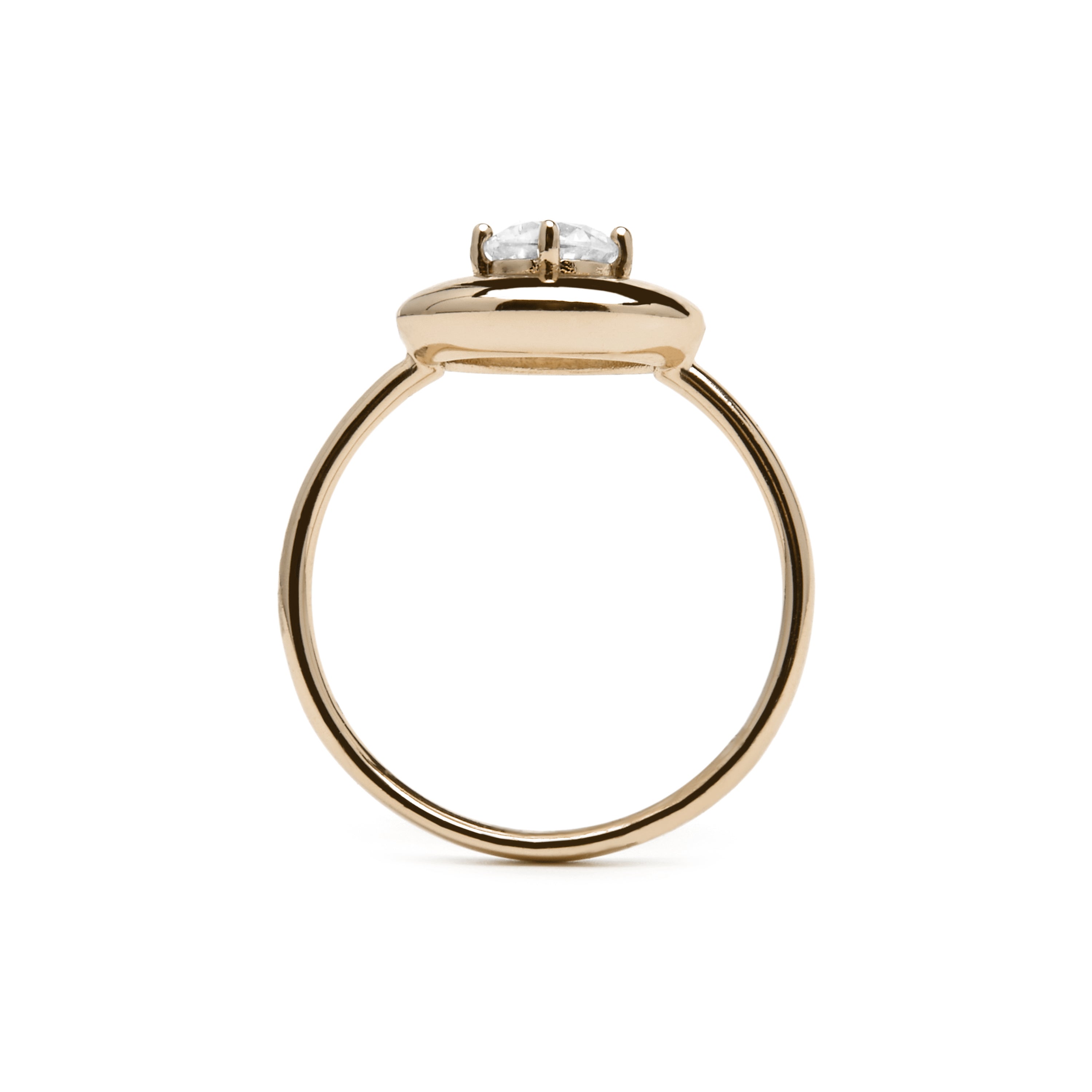 18k yellow gold finish ring with brilliant zirconia - Zeryo