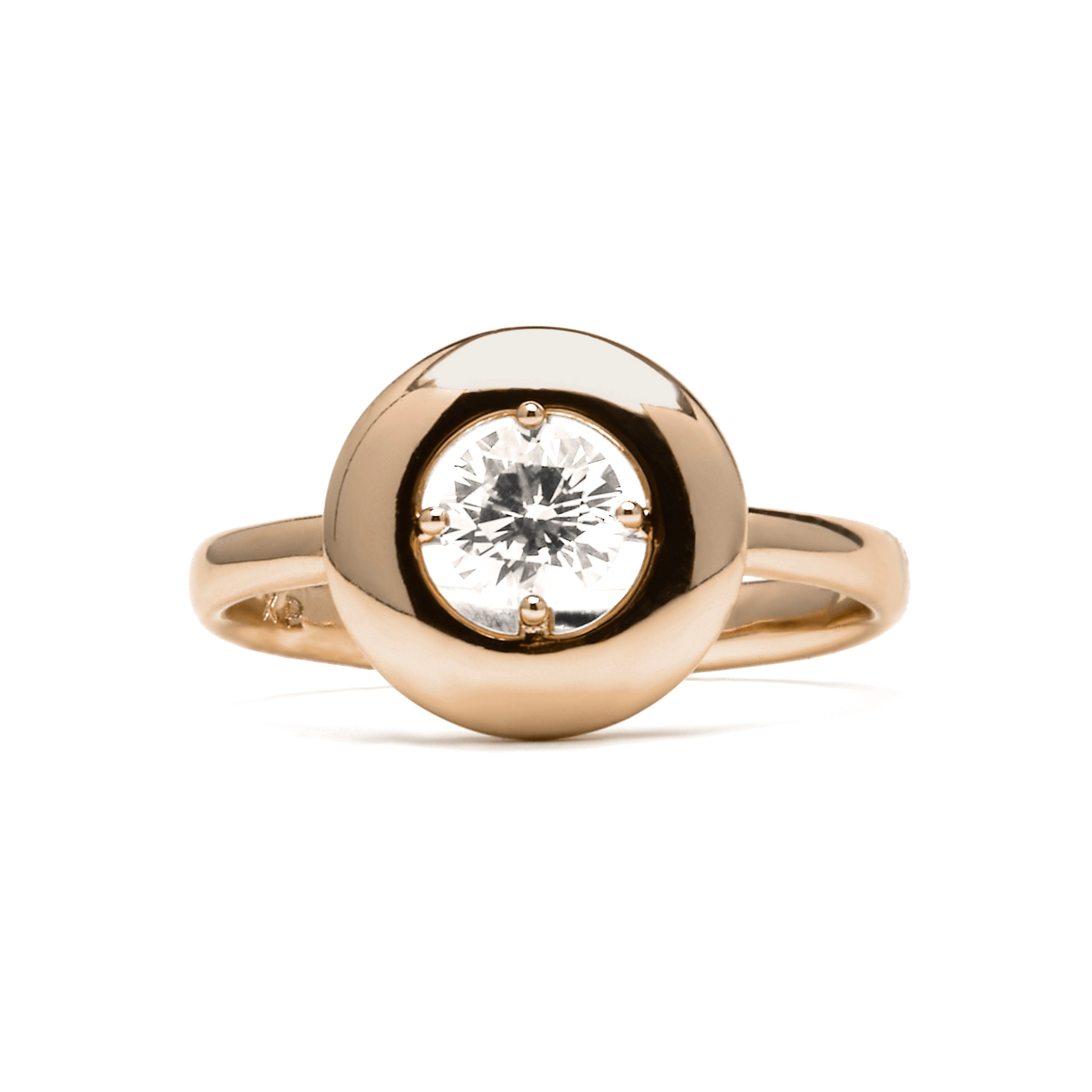 18k yellow gold finish ring with brilliant zirconia - Zeryo
