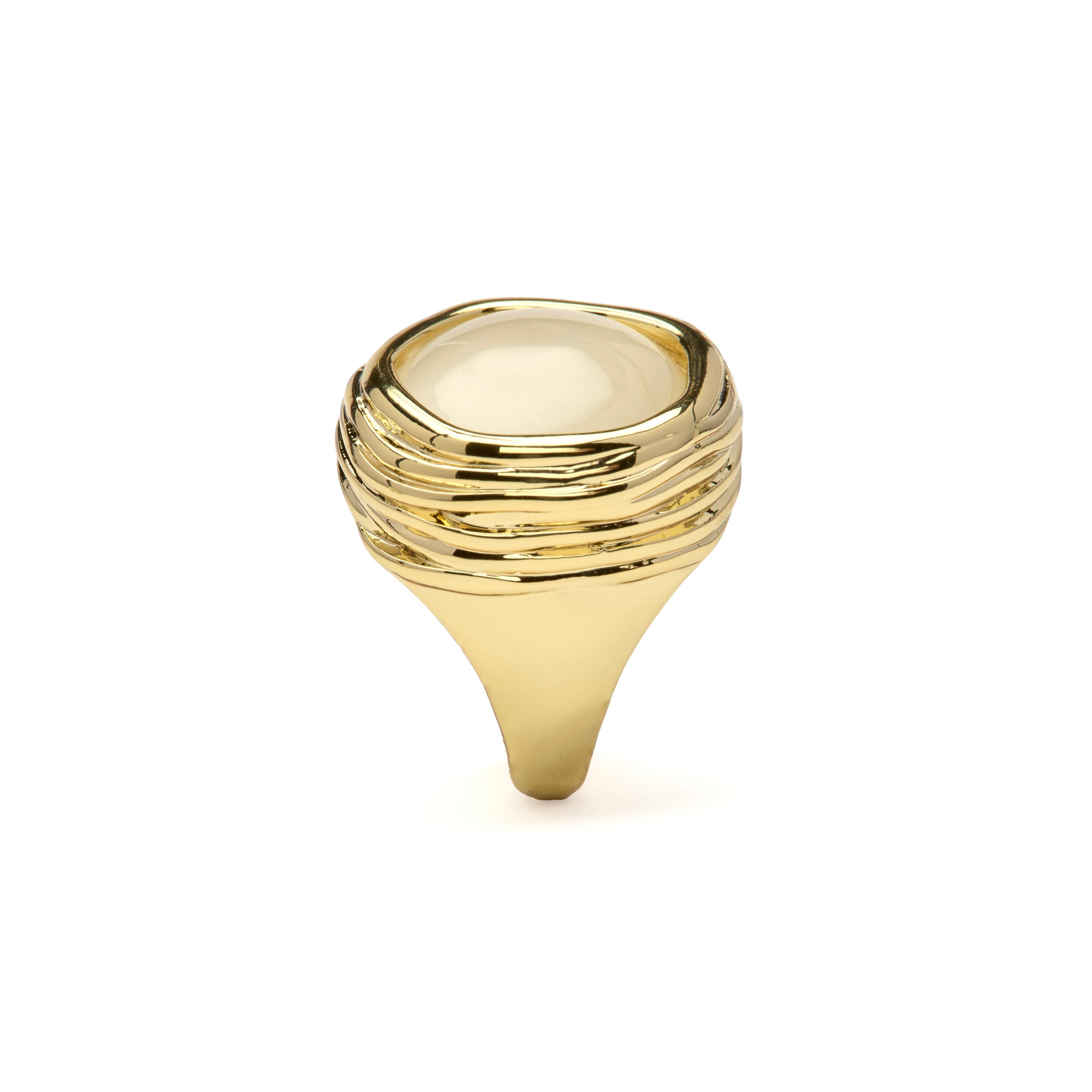 18k Yellow Gold Finish Cat Eye Ring - Kiqau