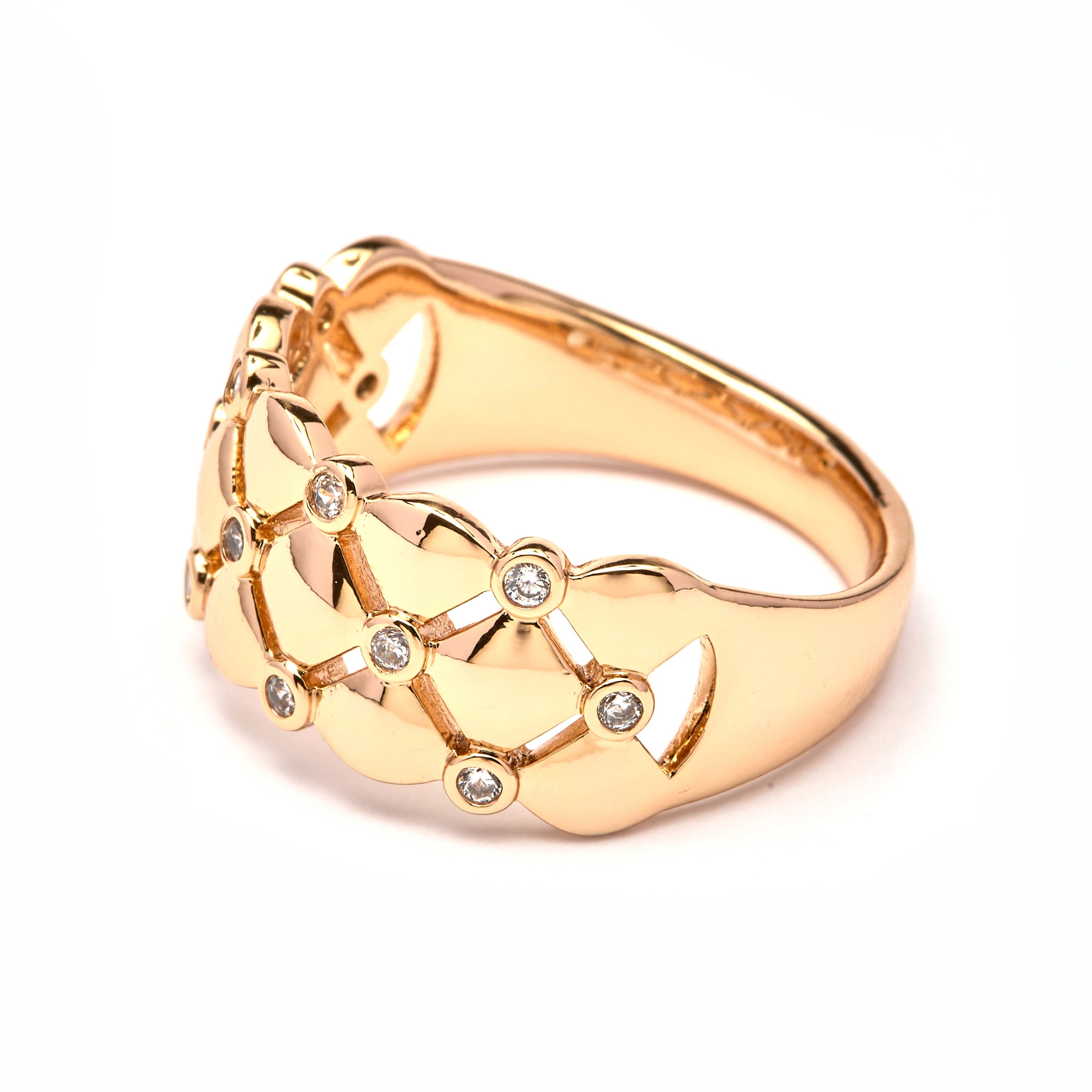 18k Yellow Gold Plated Brilliant Zircon Ring - Verolt