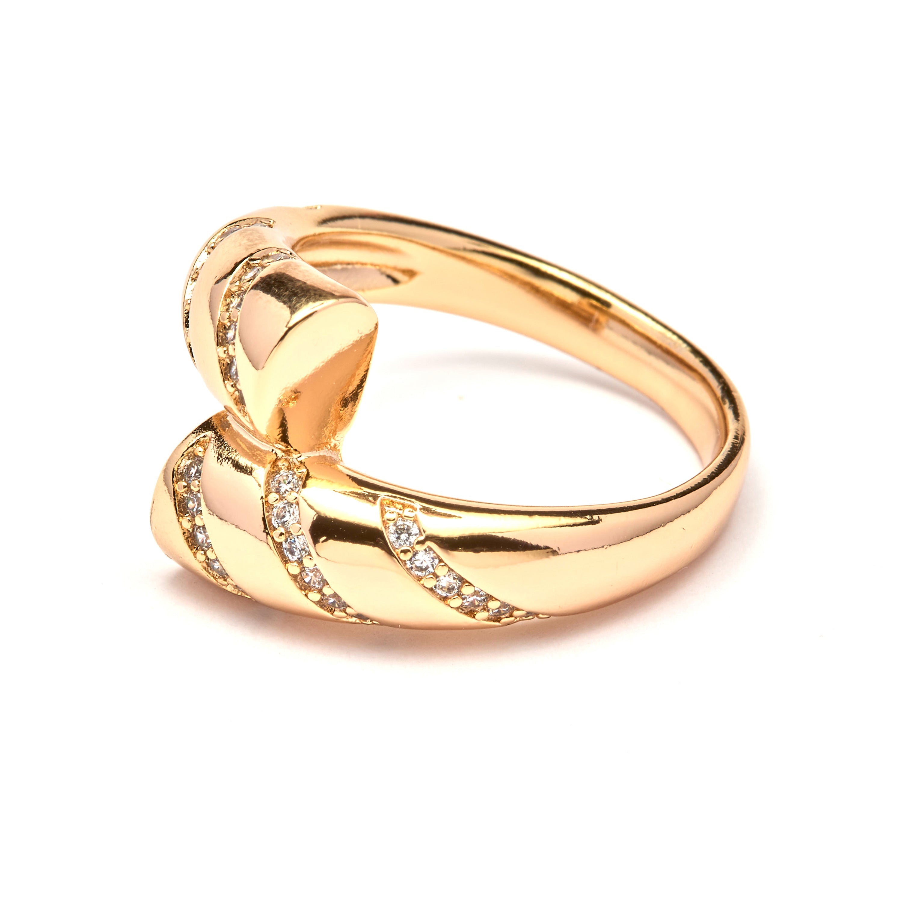 18K Yellow Gold Plated Cubic Zirconia Ring - Phehowl
