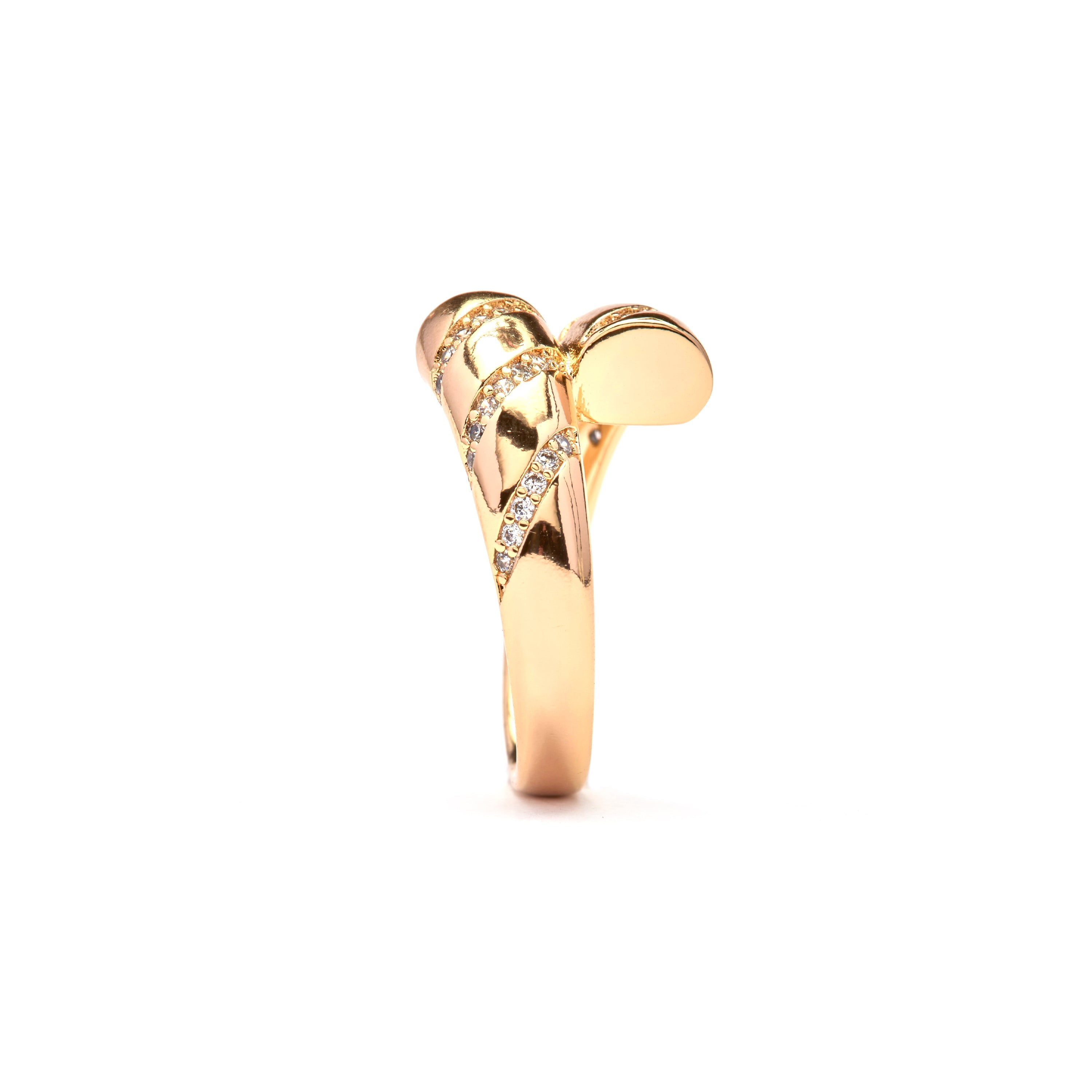 18K Yellow Gold Plated Cubic Zirconia Ring - Phehowl