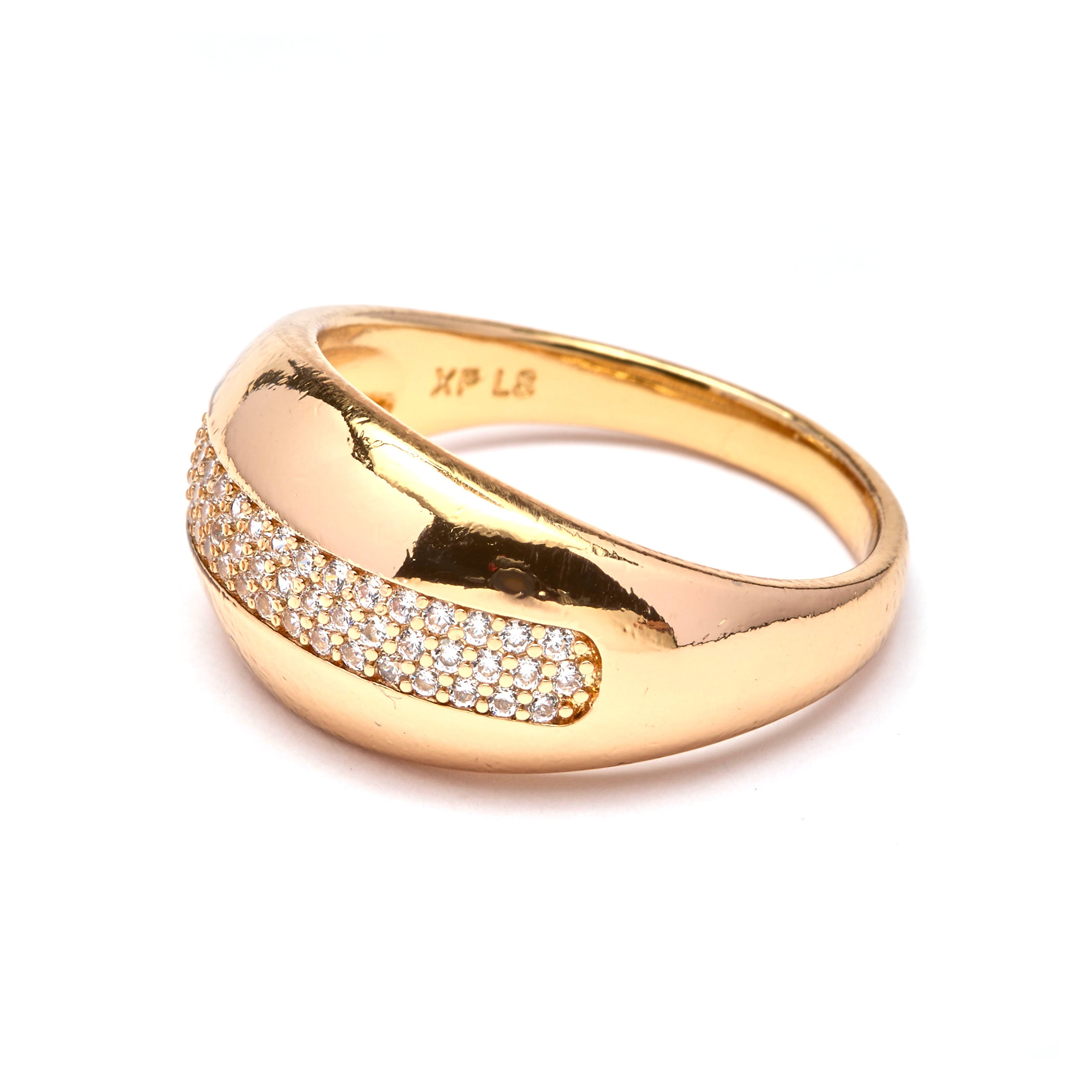 18k Yellow Gold-Plated Sparkling Zirconia Ring - Glibal