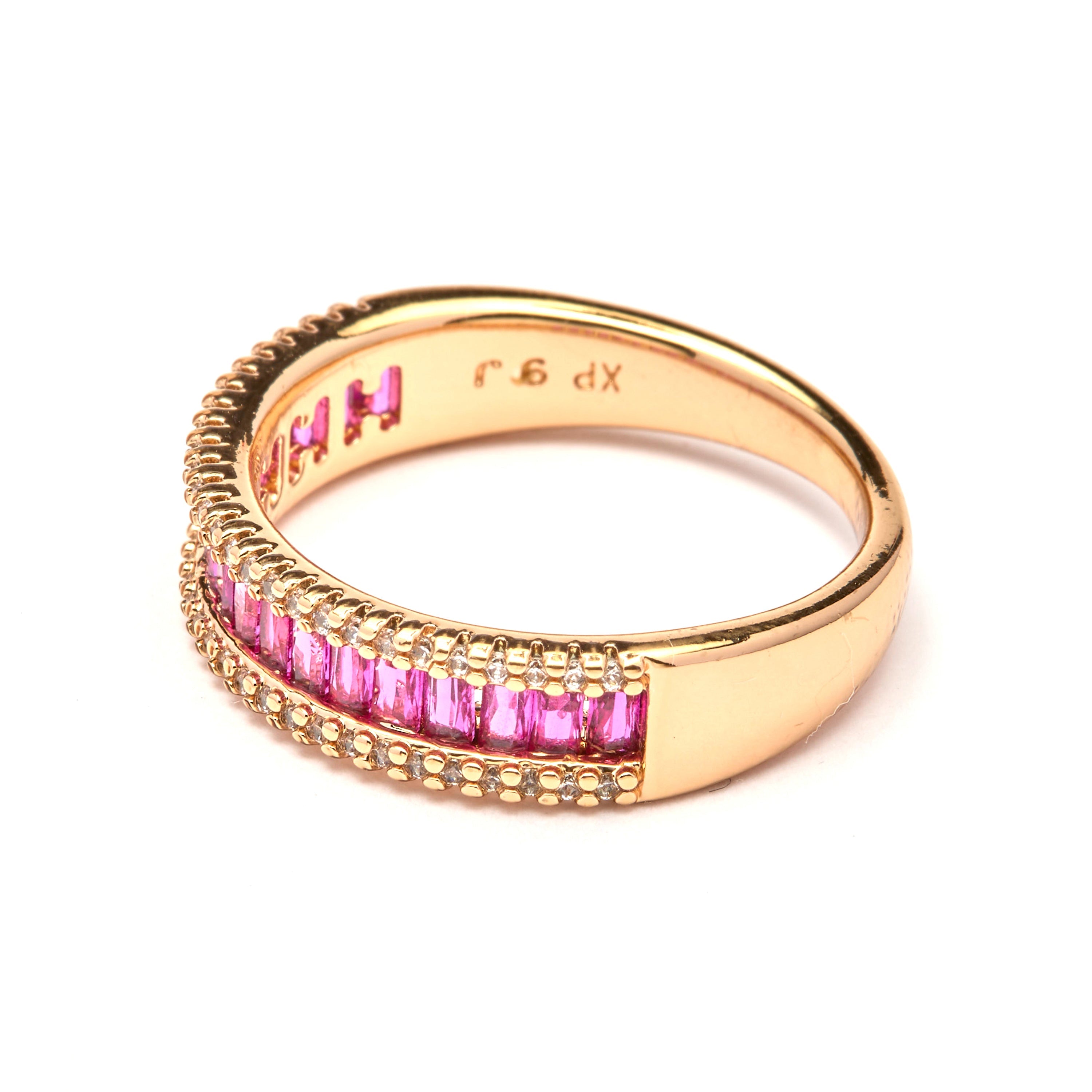 18k Yellow Gold Finish Ruby Zircon Ring - Ulamon