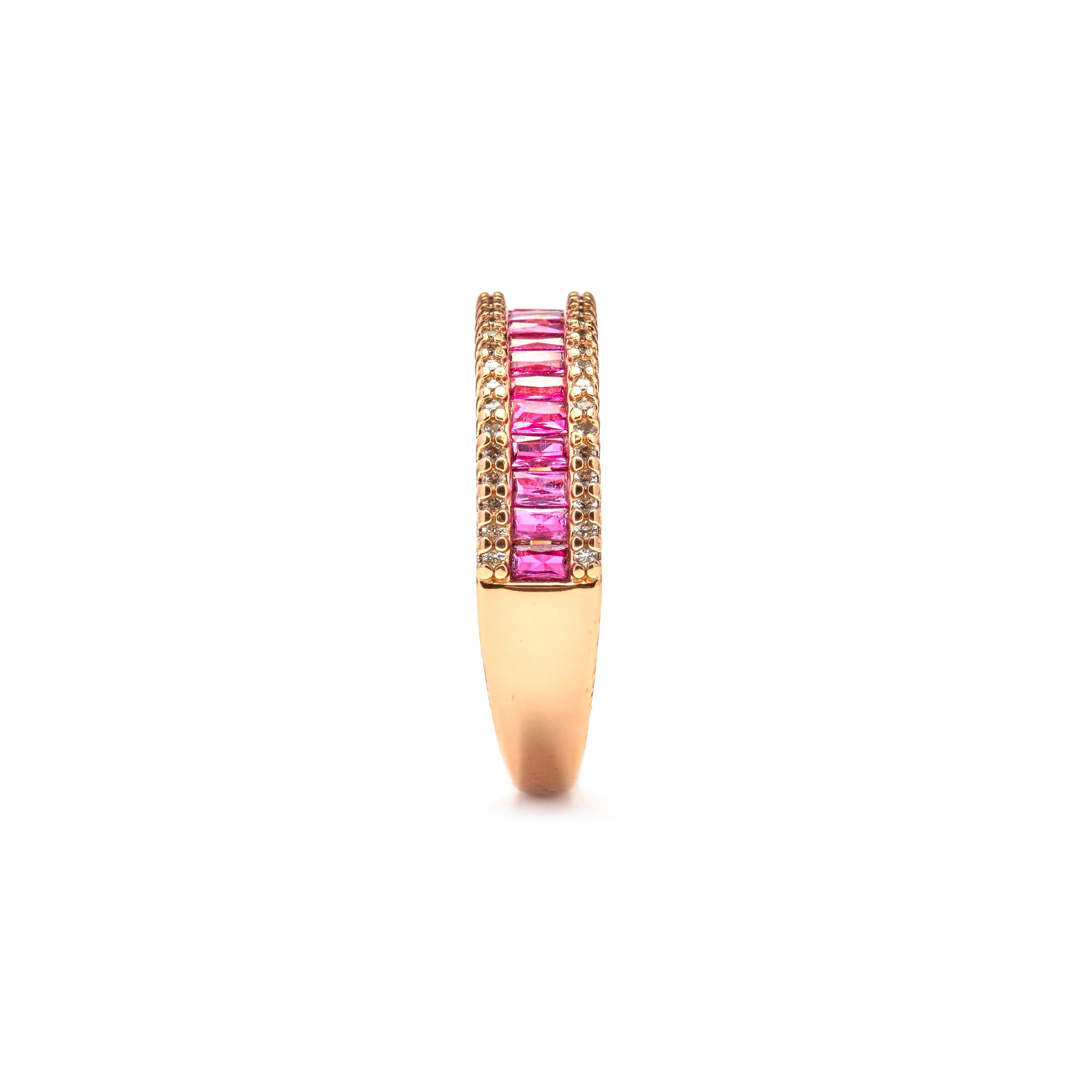 18k Yellow Gold Finish Ruby Zircon Ring - Ulamon