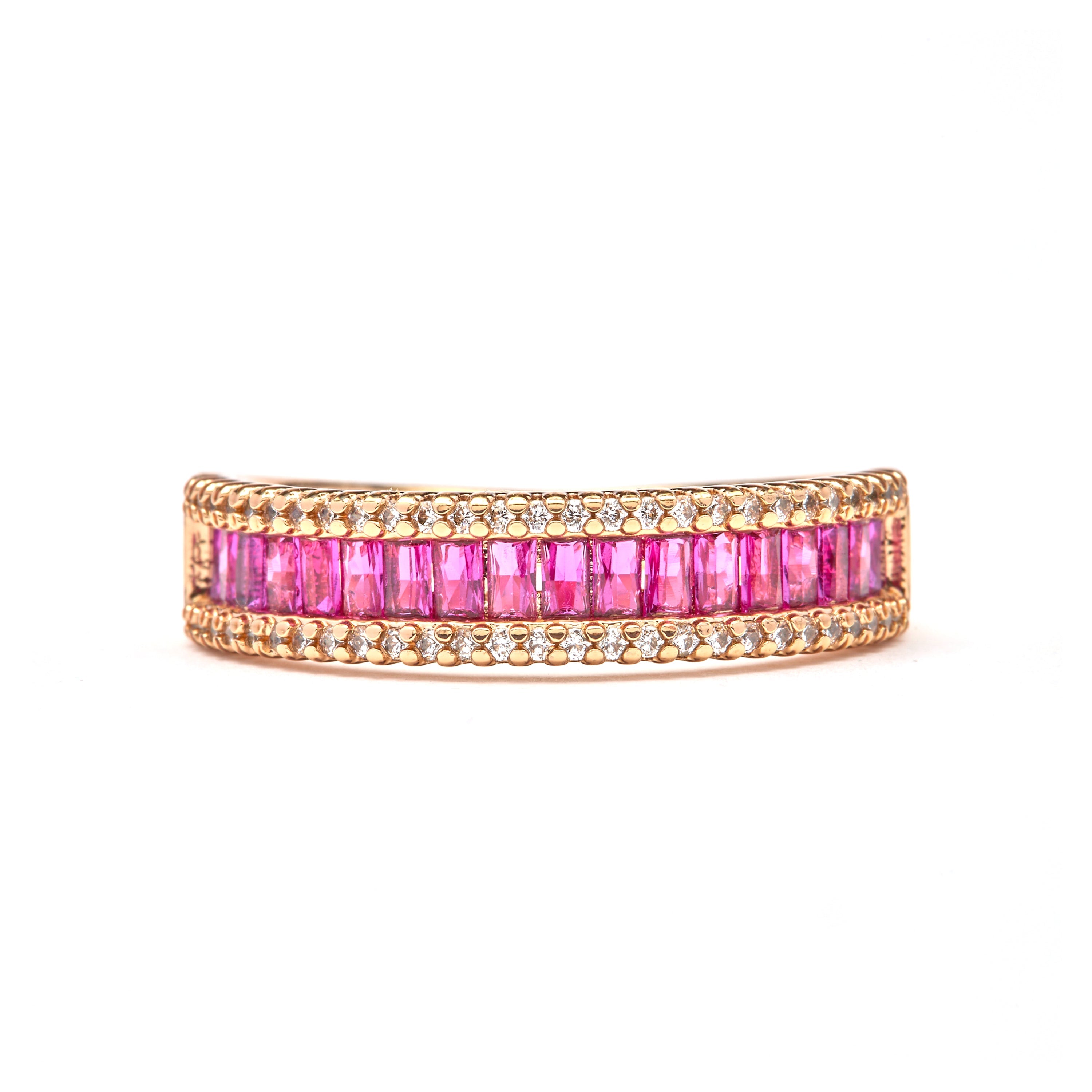 18k Yellow Gold Finish Ruby Zircon Ring - Ulamon