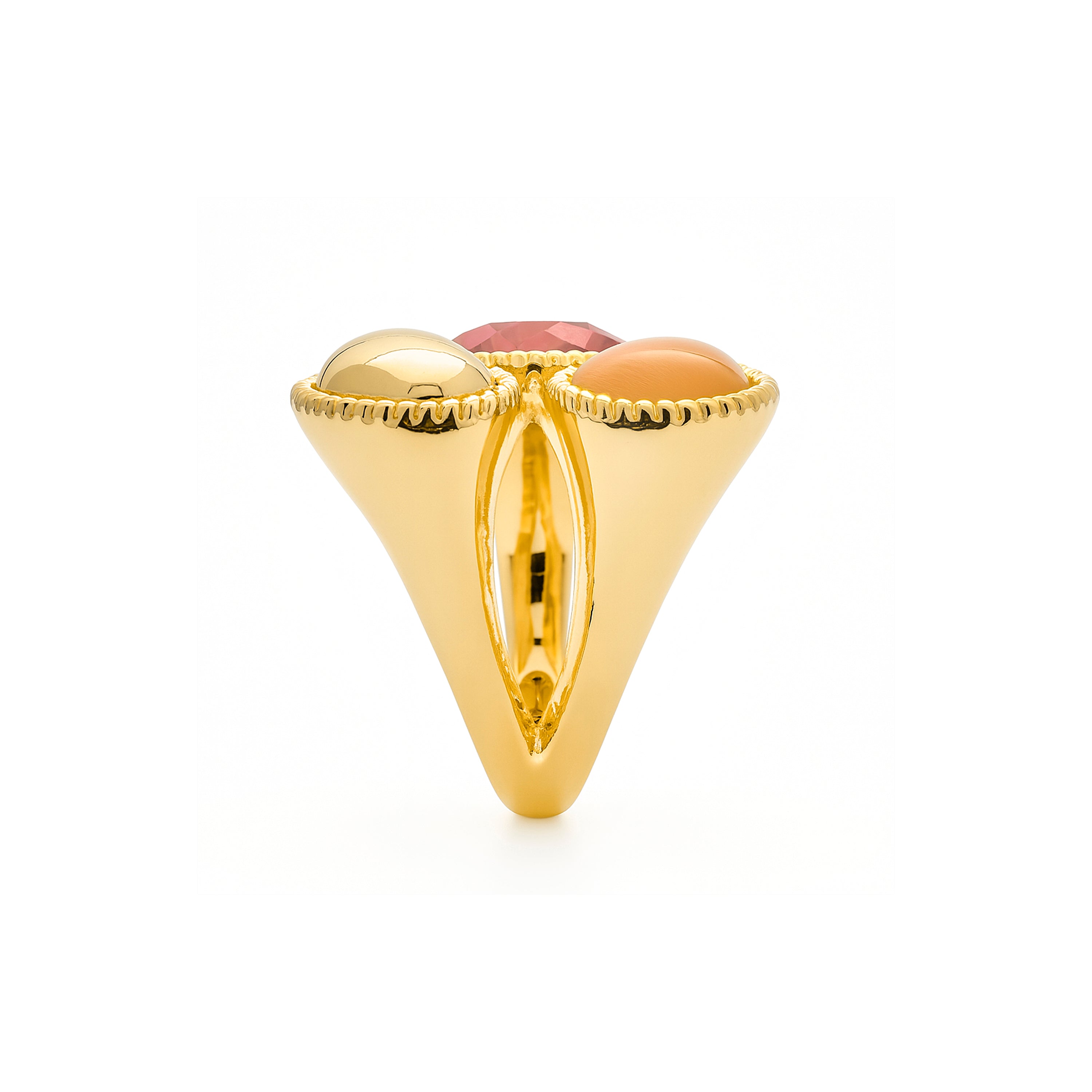 18k Yellow Gold Finish Multicolor Hydrothermal Quartz Ring - Zalya
