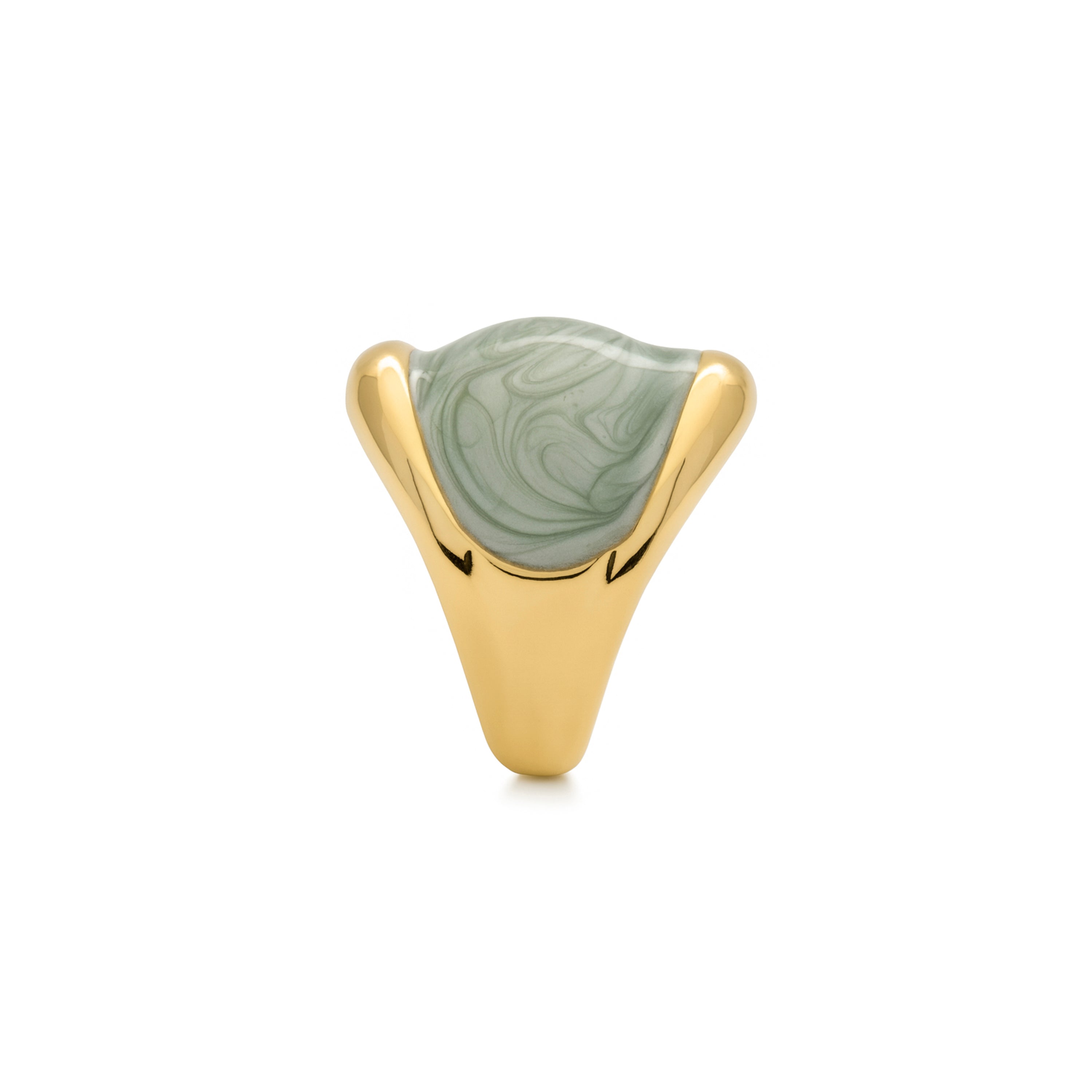 Green Lacquered Ring finished in 18k yellow gold - Sul