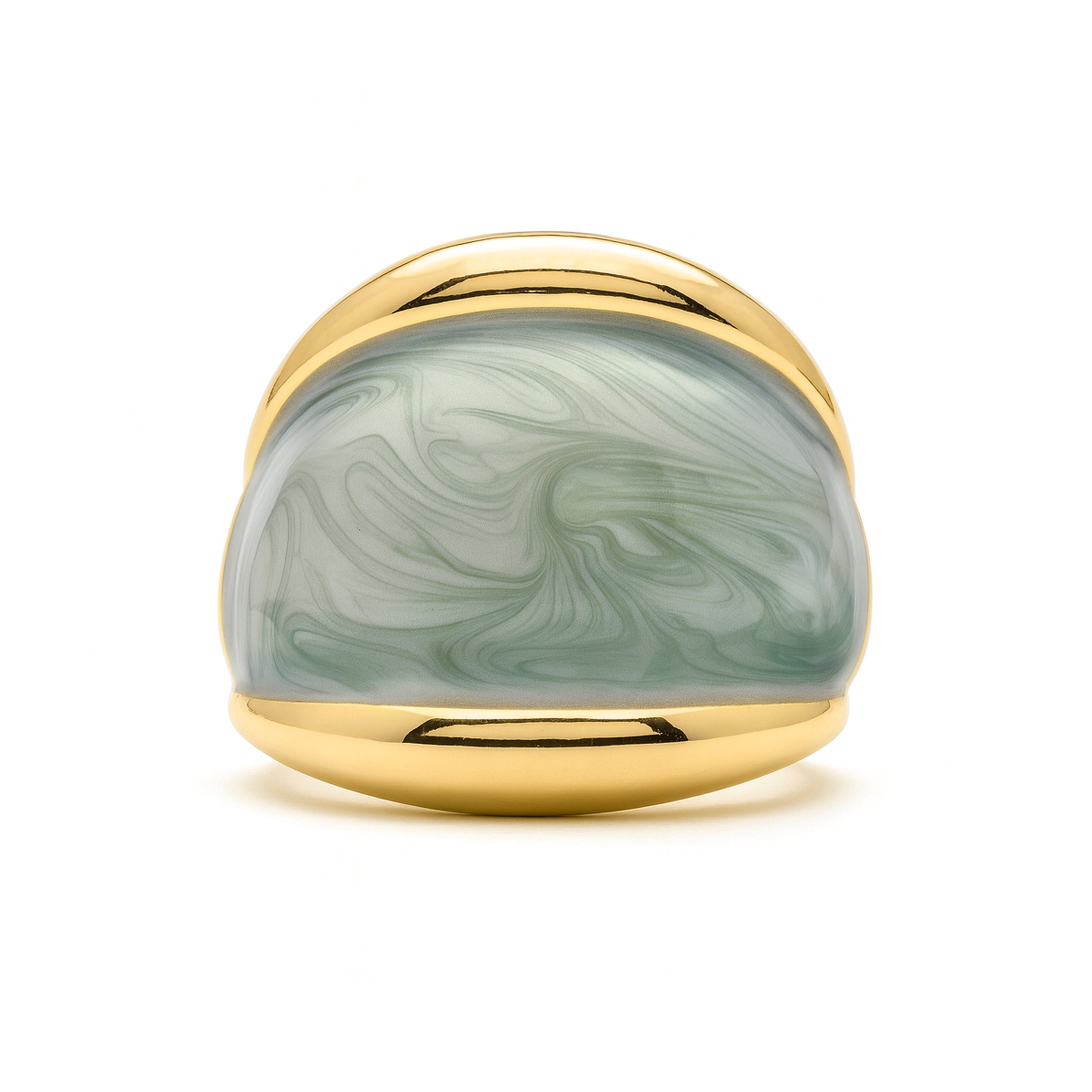 Green Lacquered Ring finished in 18k yellow gold - Sul