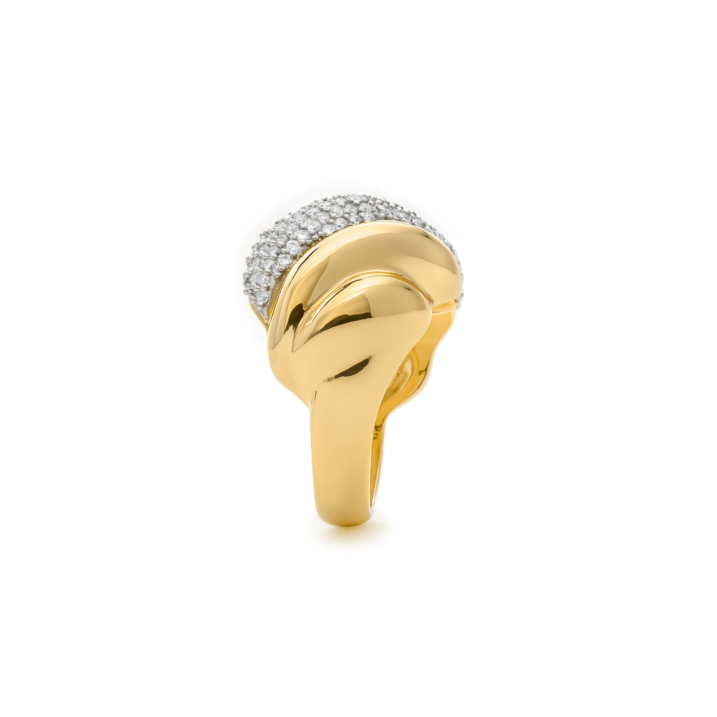 Brilliant Zirconia Ring in 18k Yellow Gold Finish - Lyssi