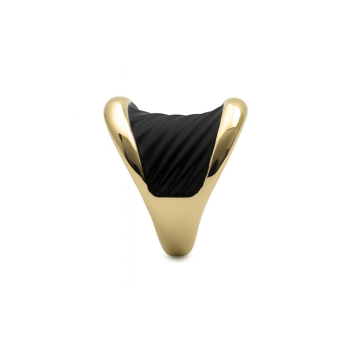 Anillo de Lacado Negro acabado en oro amarillo de 18k - Overci