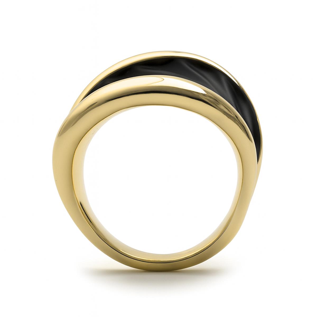 Anillo de Lacado Negro acabado en oro amarillo de 18k - Overci