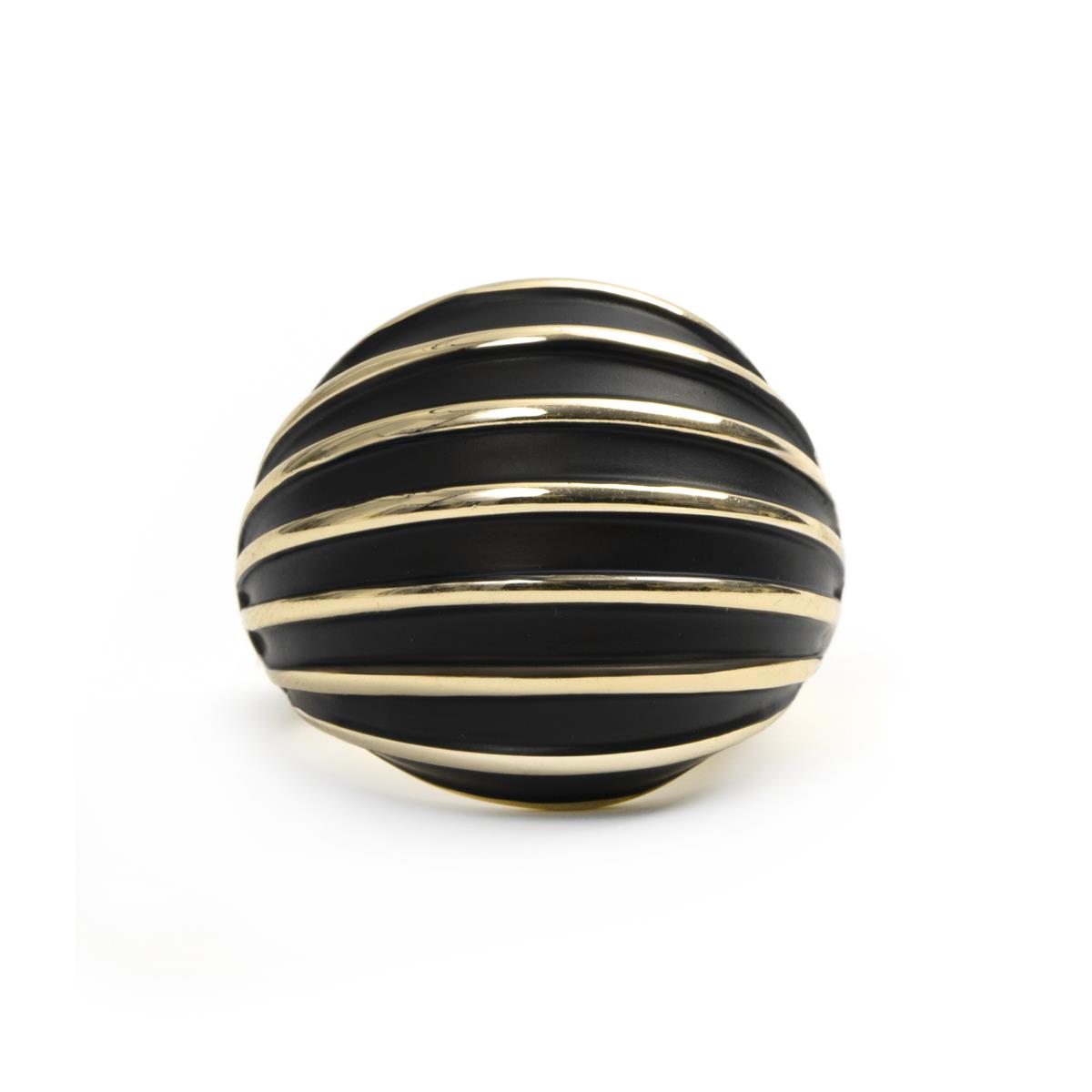Anillo de Lacado Negro acabado en oro amarillo de 18k - Belin