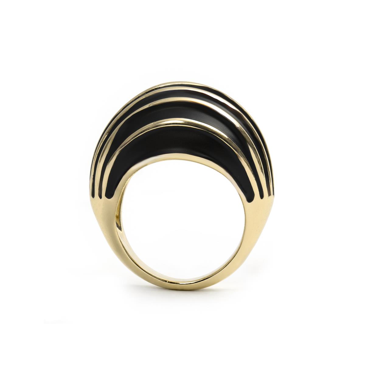 Anillo de Lacado Negro acabado en oro amarillo de 18k - Belin