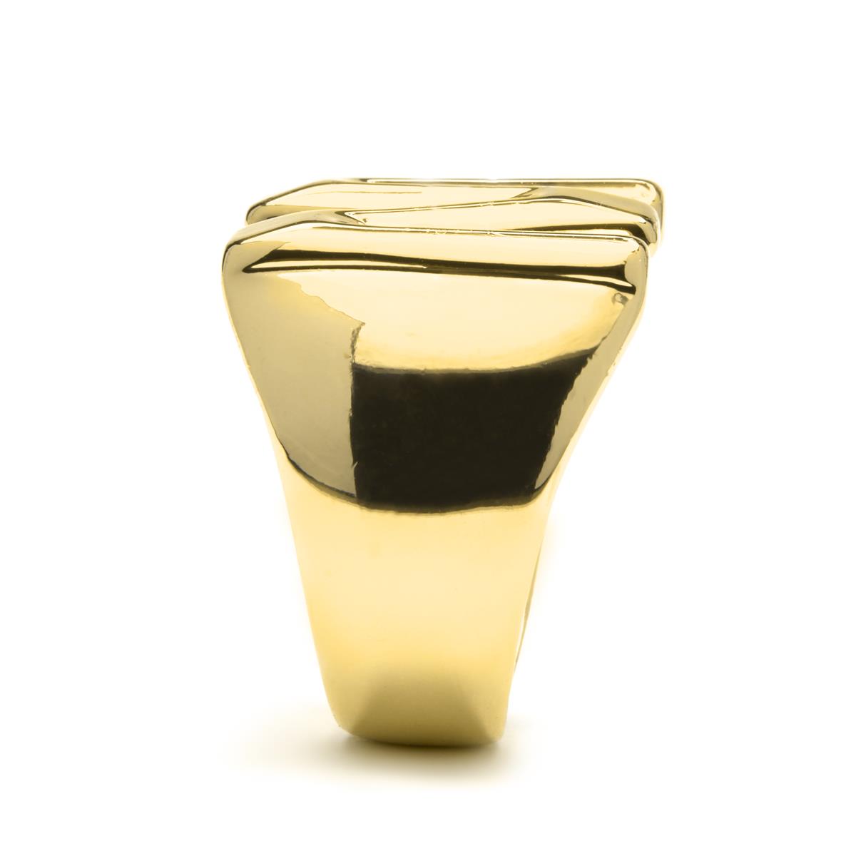 18k yellow gold finish ring - Alphabet