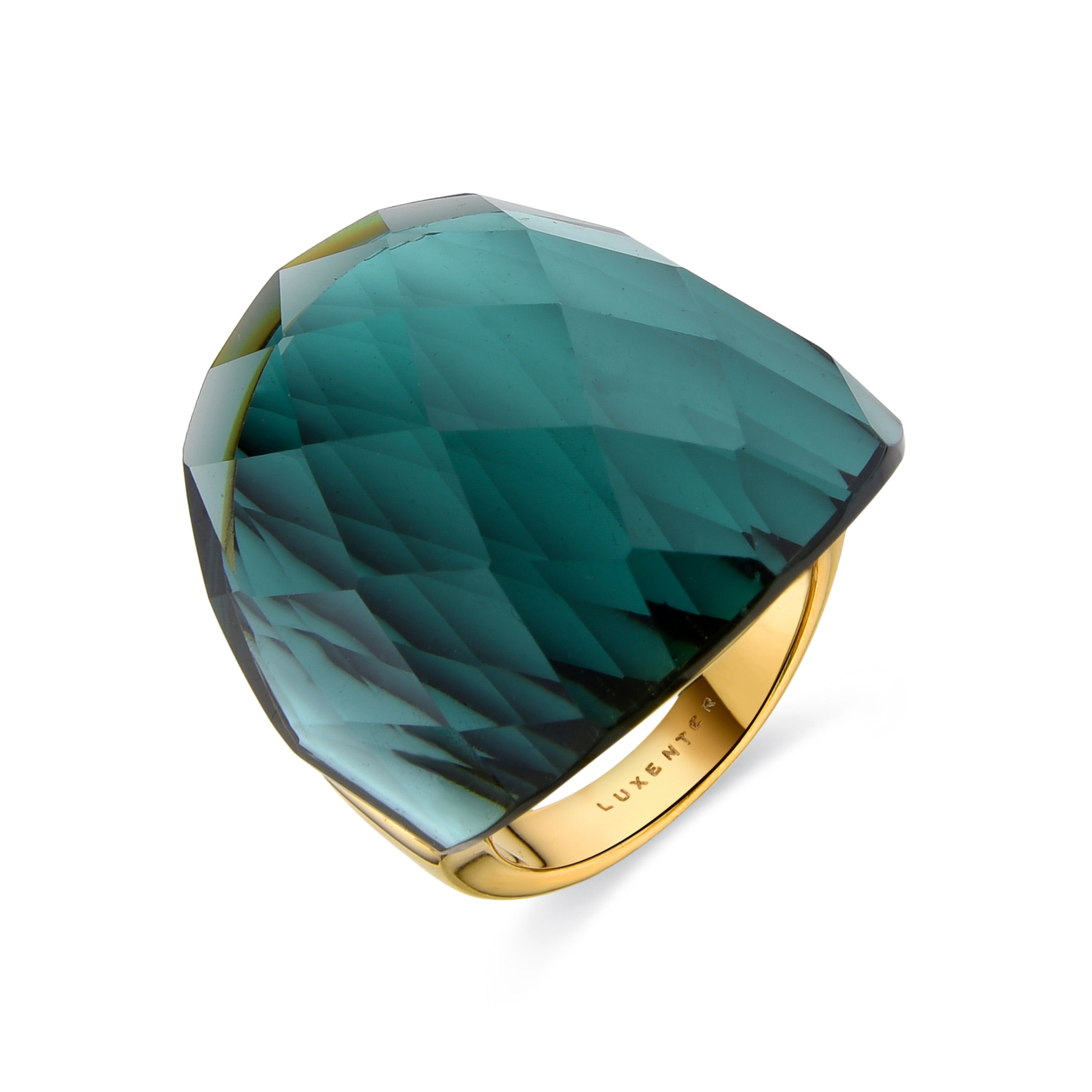 Ring with Hydrothermal Onyx Quartz finished in 18K yellow gold - Tak