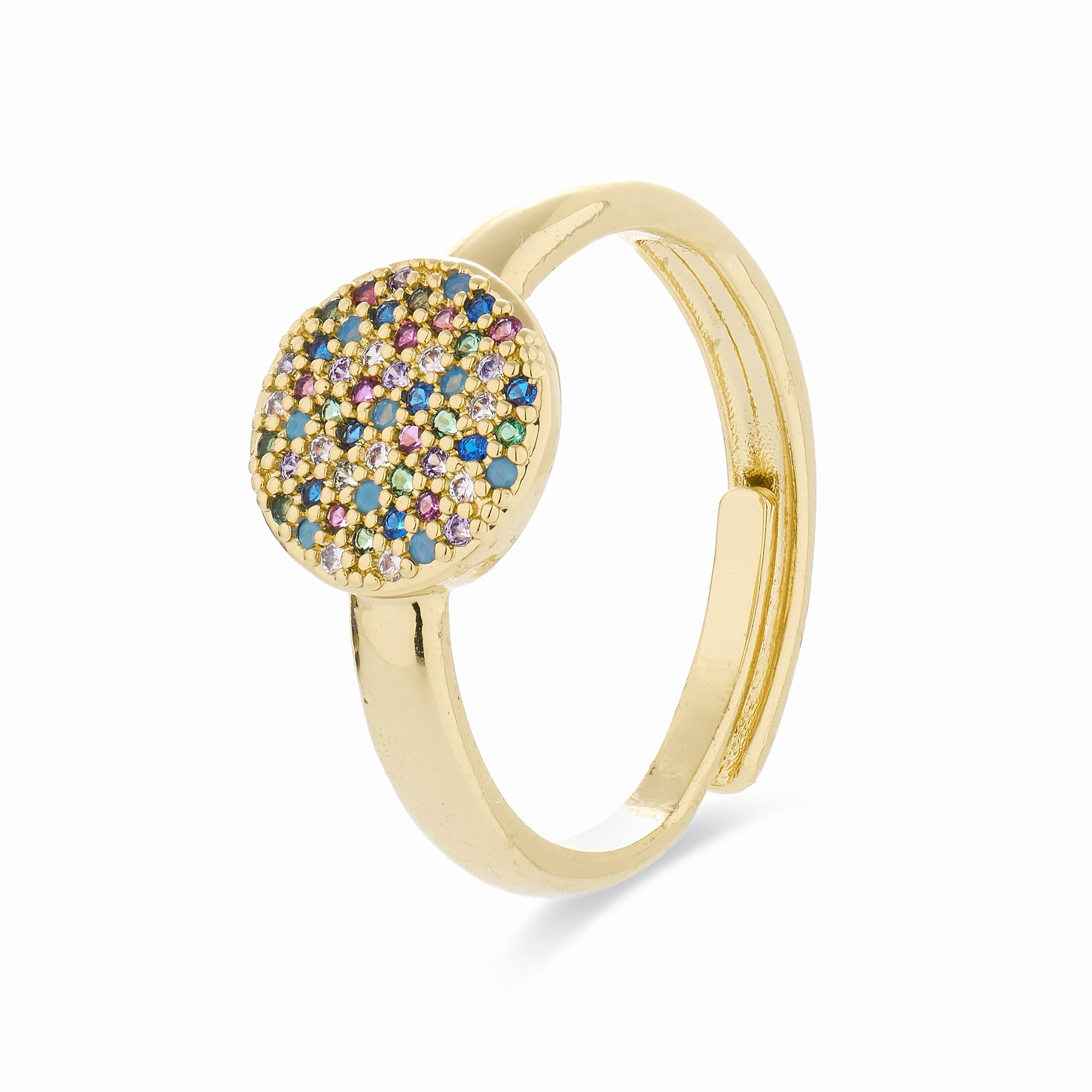 18K Yellow Gold-plated Multicolor Cubic Zirconia Ring - Cuix