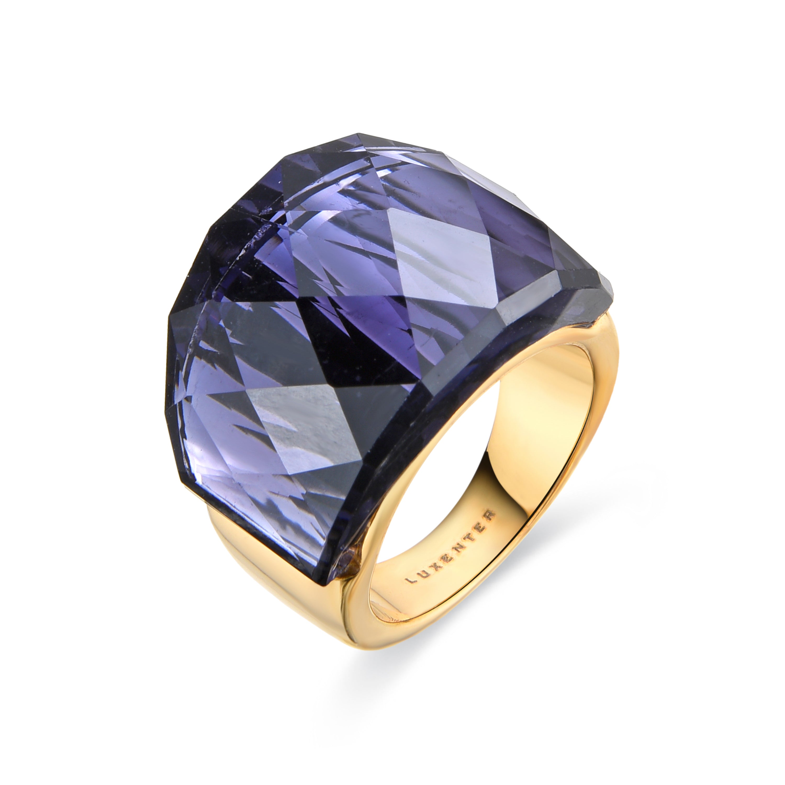 Ring with Hydrothermal Onyx Quartz finished in 18K yellow gold - Fadino