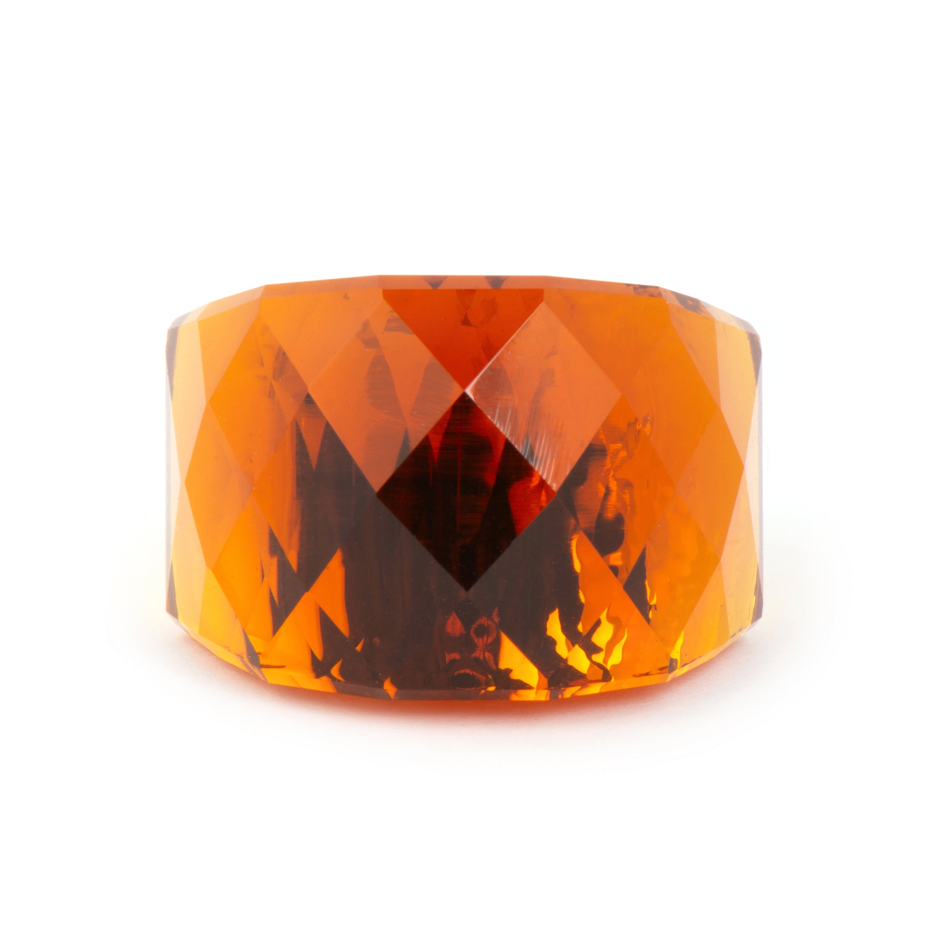 18k Yellow Gold-Plated Orange Hydrothermal Quartz Ring - Fadino