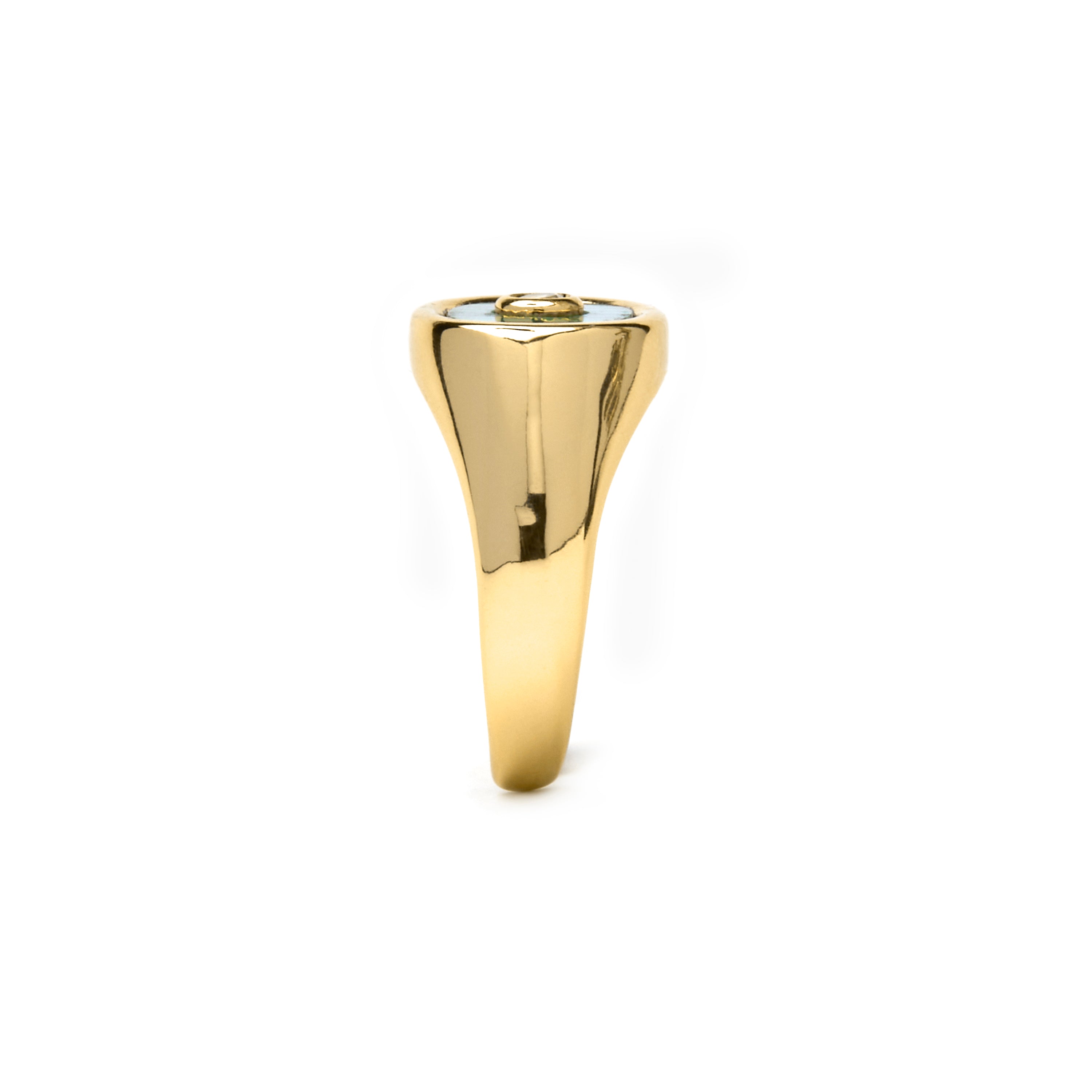 18k gold-plated Malachite ring - Staxo